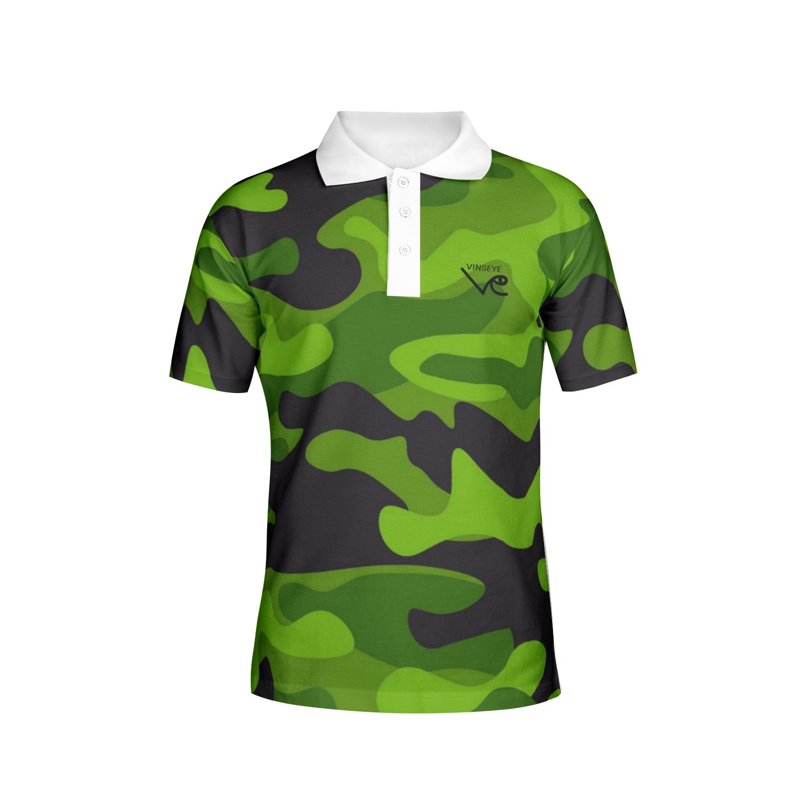 Polo Homme camo vert Vinseye-influensse