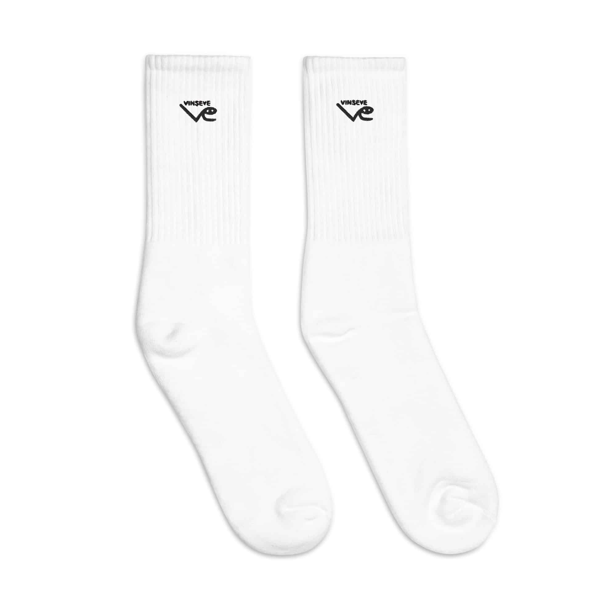 Chaussettes brodés New Logo blanc Vinseye-influensse