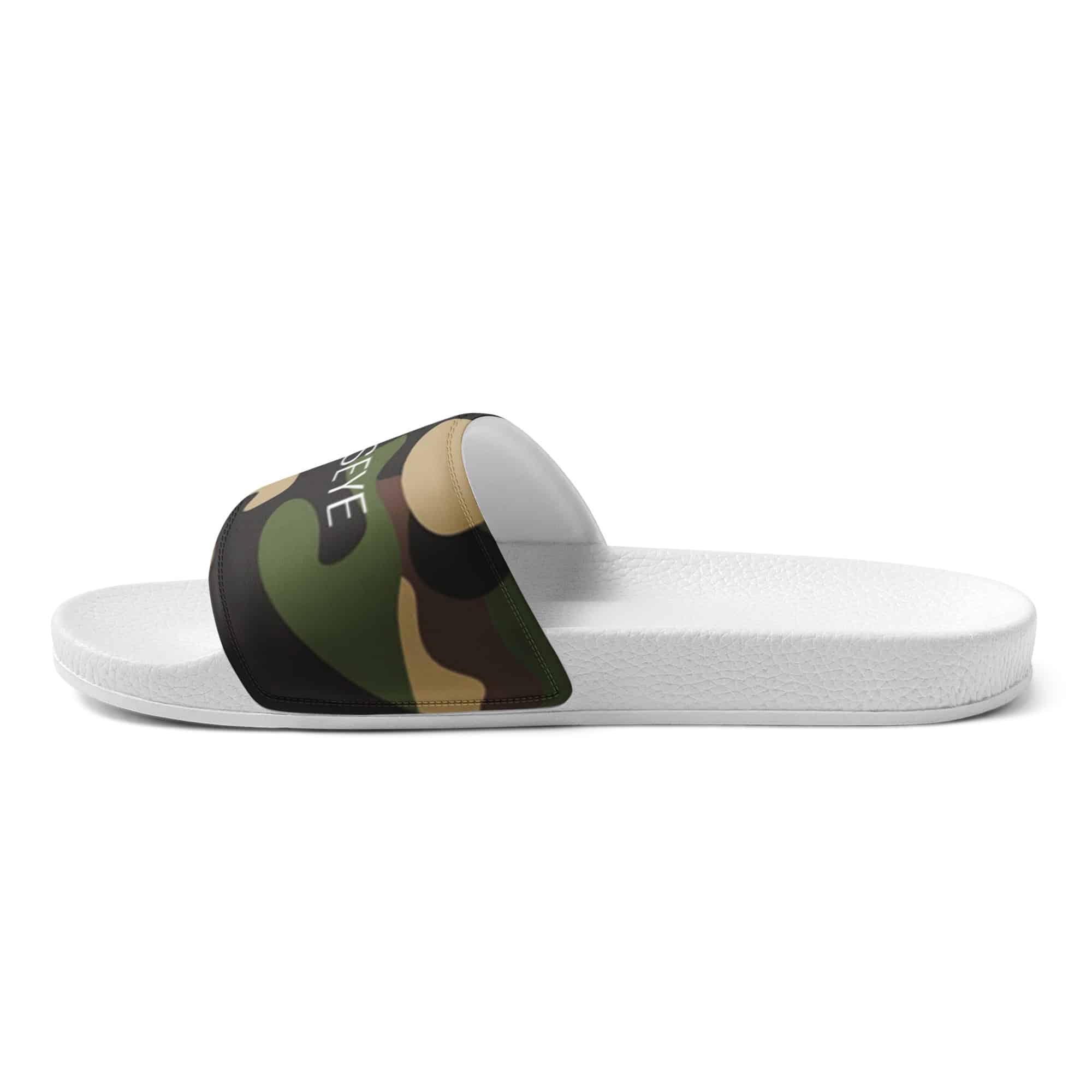 Claquettes homme blanc camo militaire blanc Vinseye-influensse