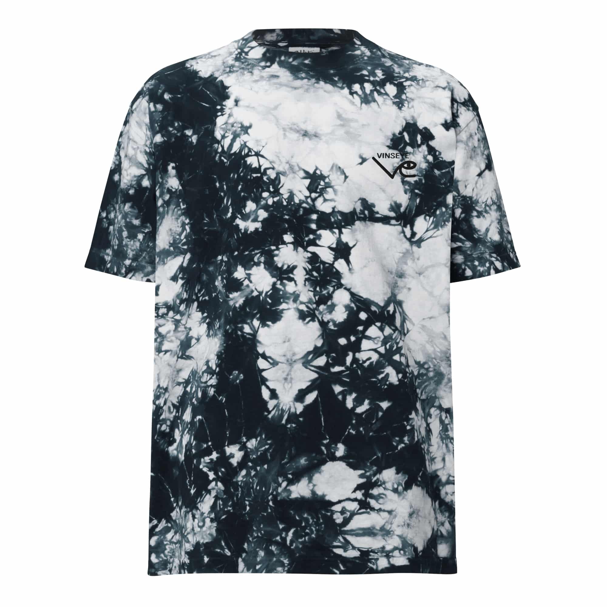 T-shirt oversize tie-dye blanc noir Vinseye-influensse
