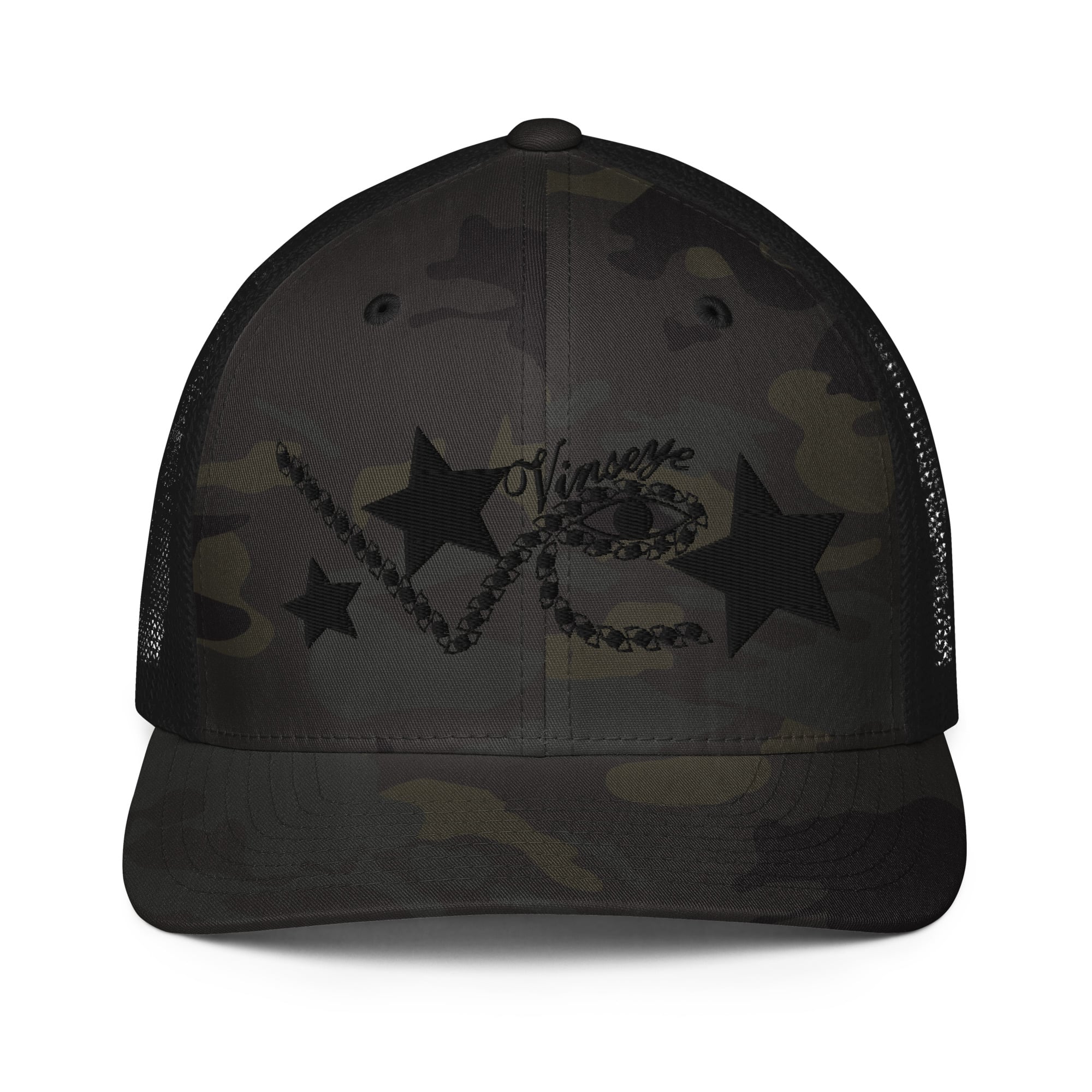 Casquette trucker camo noir full eyes star noir Vinseye-influensse