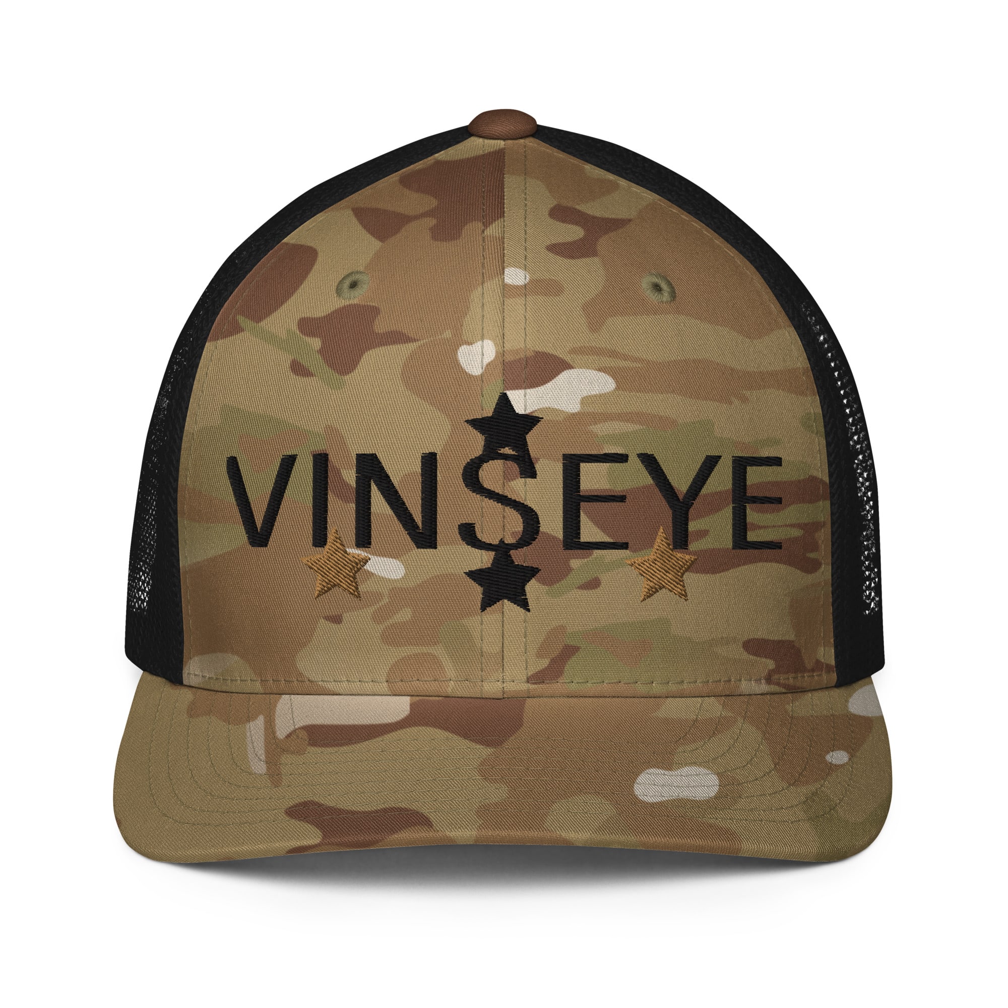 Casquette trucker mesh Star noir camo Vinseye-influensse