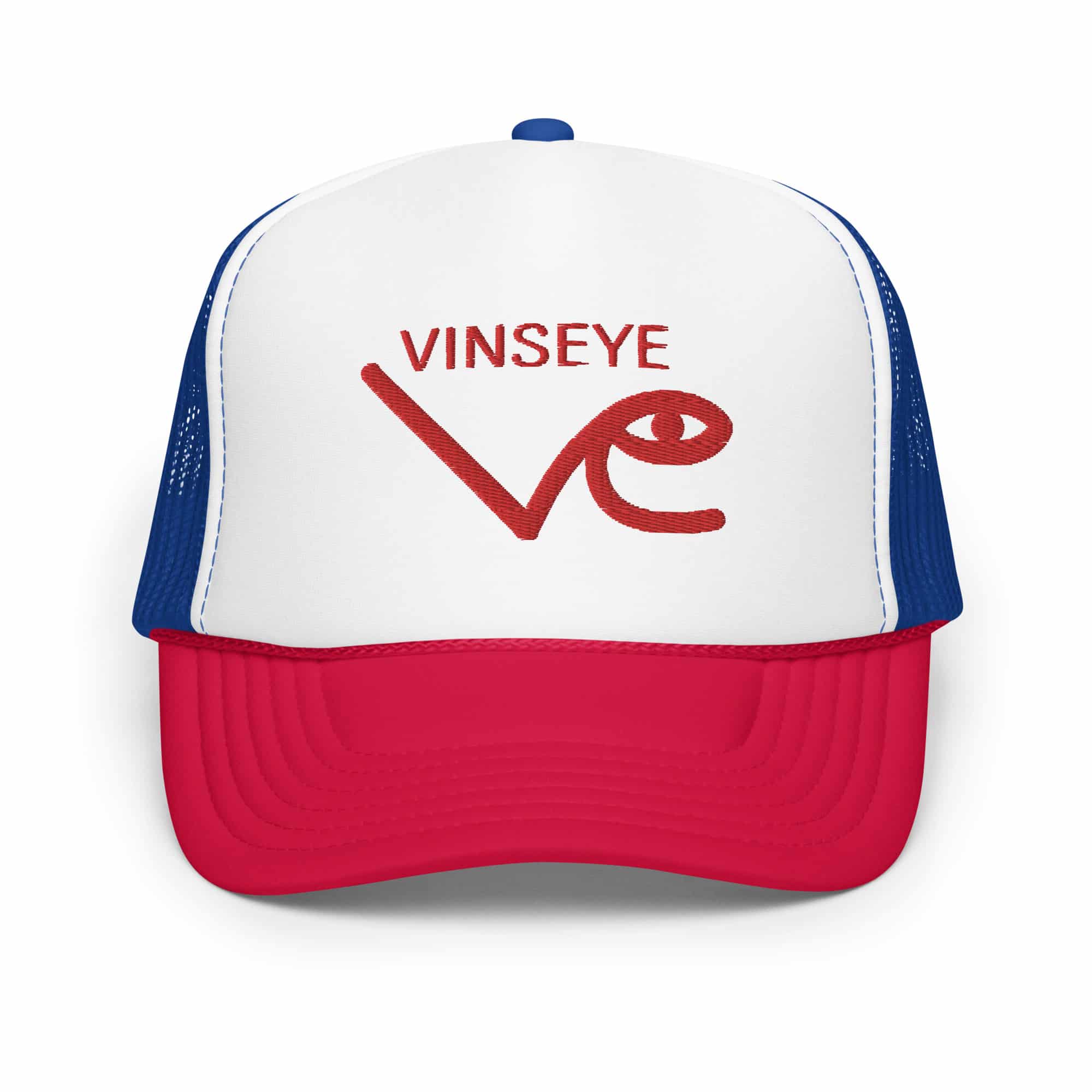 Casquette trucker bleu blanc new logo rouge Vinseye-influensse