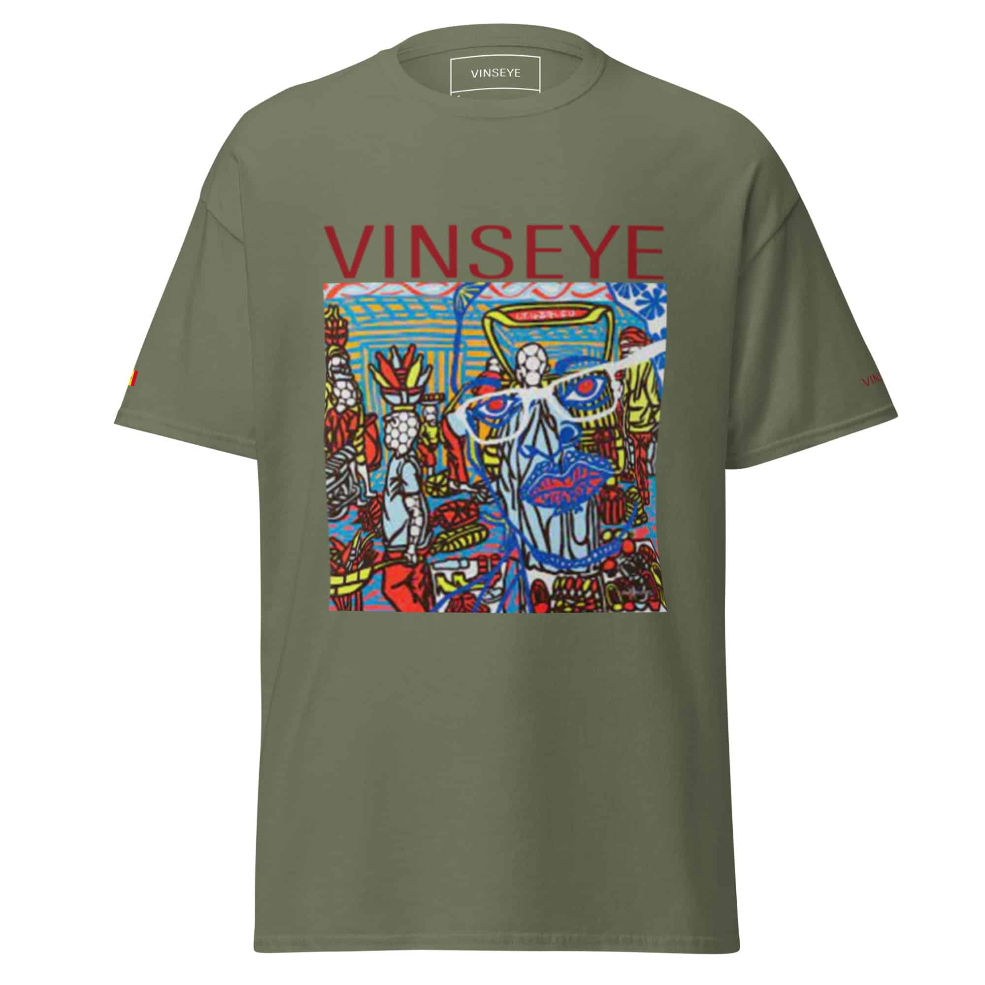 Tee Red eyes vert militaire Vinseye-influensse