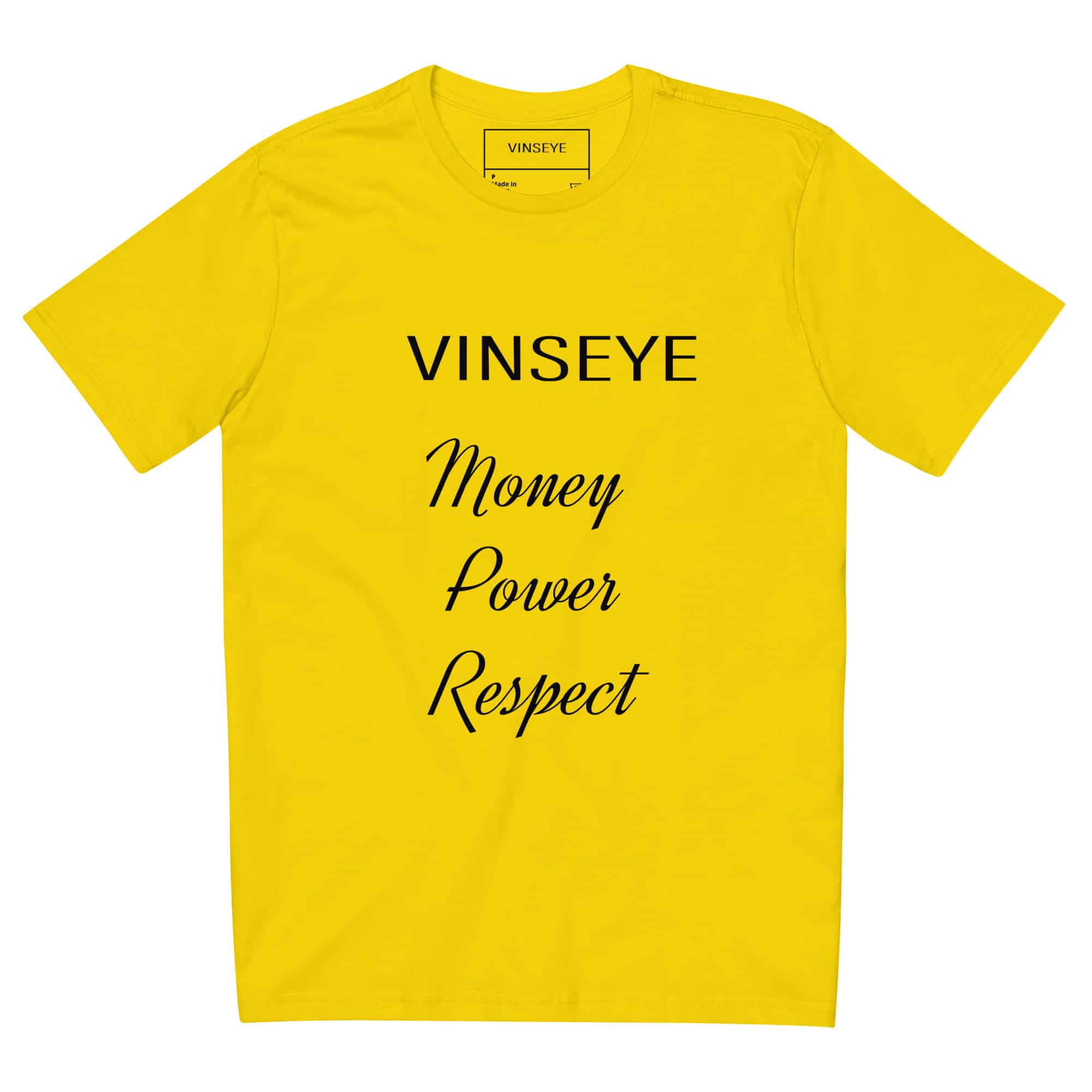Tee ajusté Money Power jaune Vinseye-influensse