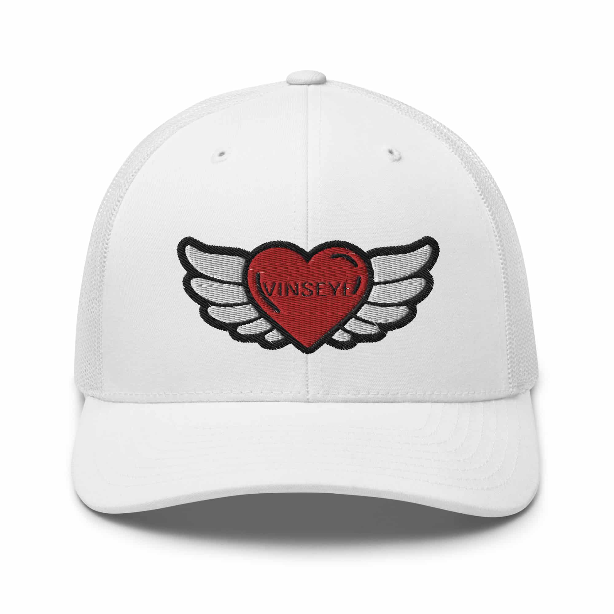 Casquette trucker rétro Heart Angel blanc Vinseye-influensse