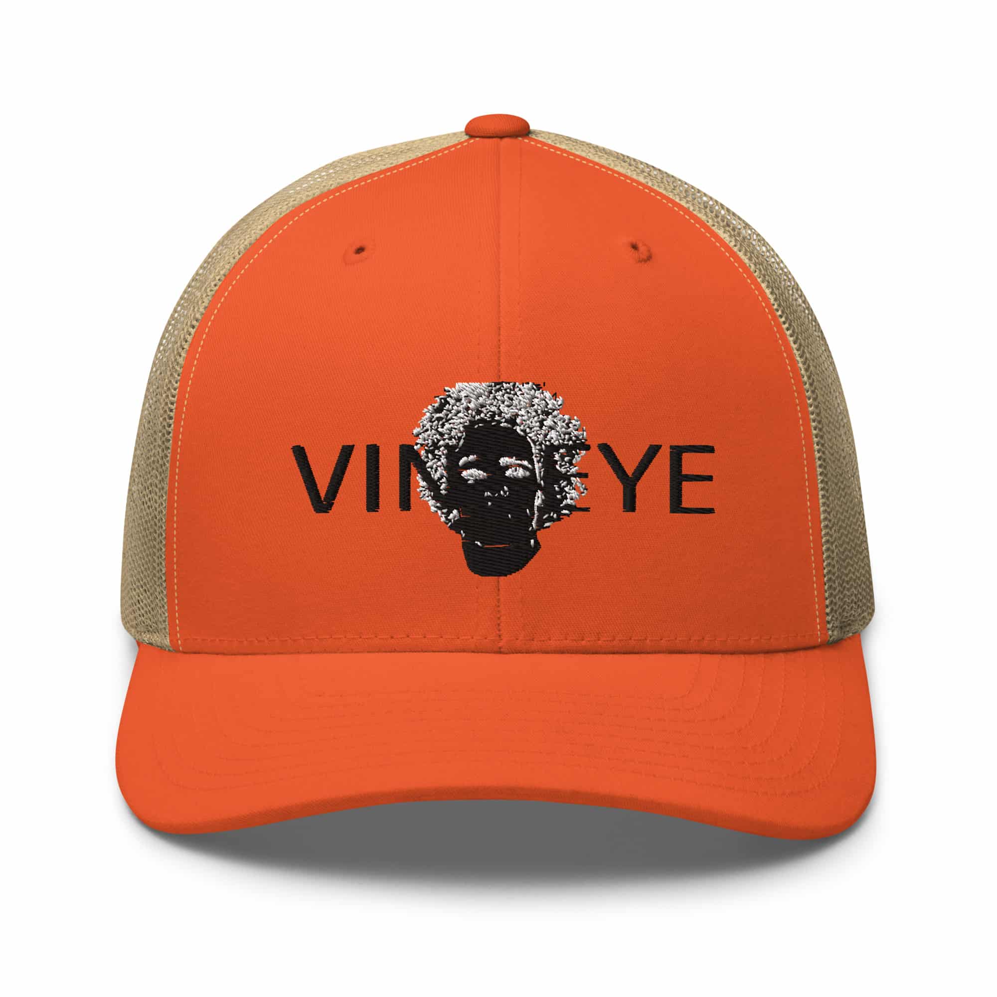 Casquette trucker rétro black face orange Vinseye-influensse