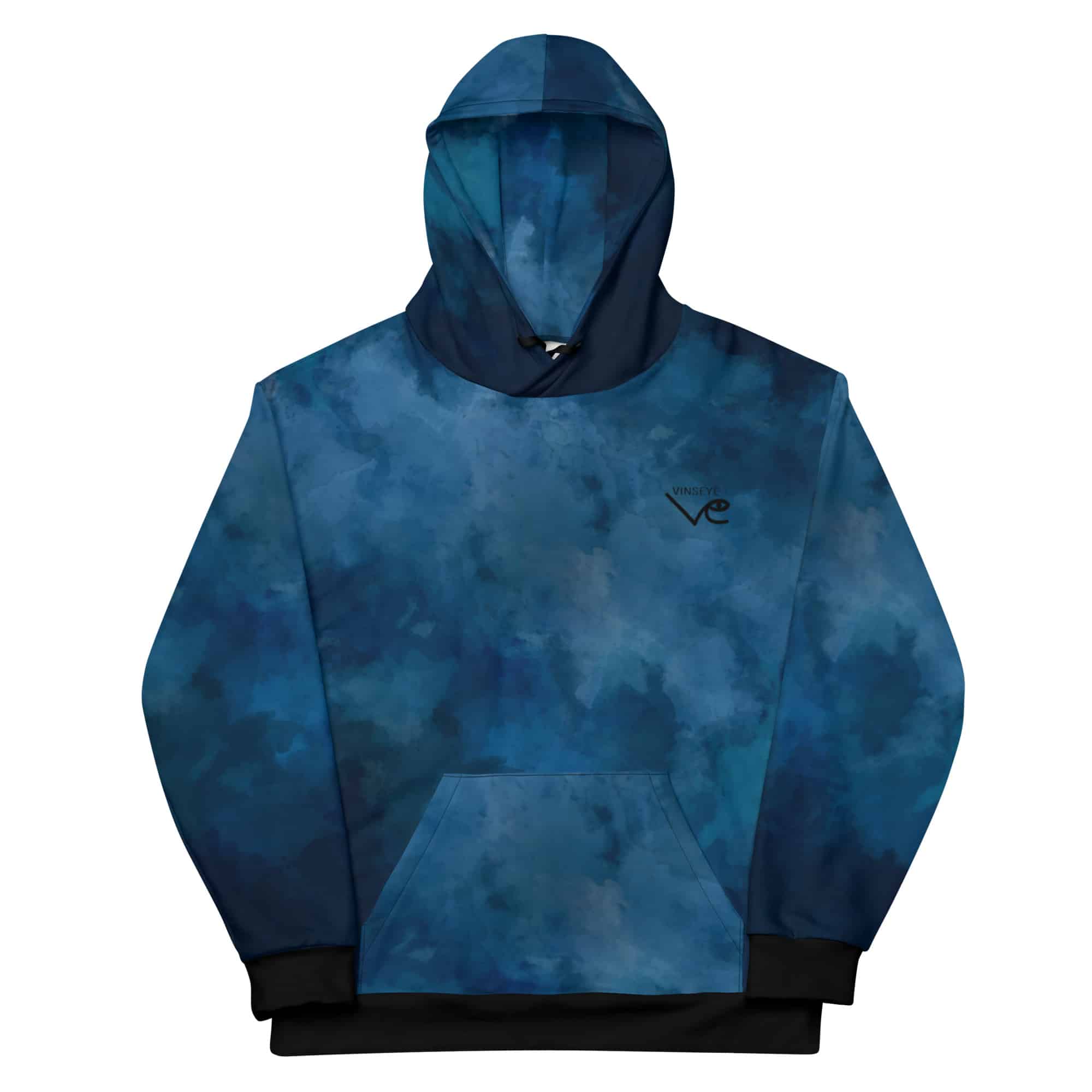Sweat à capuche Watercolor bleu foncé Vinseye-influensse