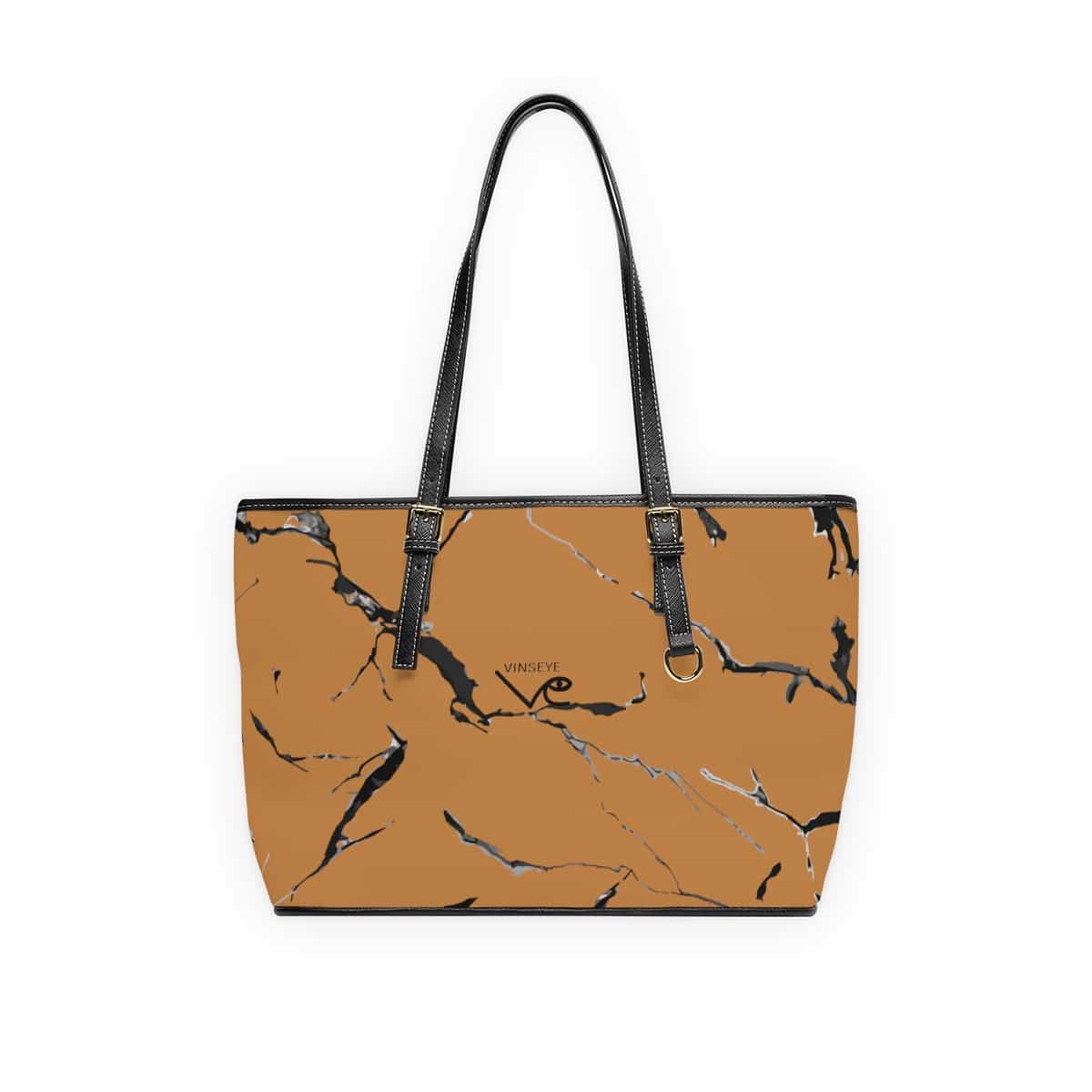 Cabas cuir marron clair marbré Vinseye-influensse