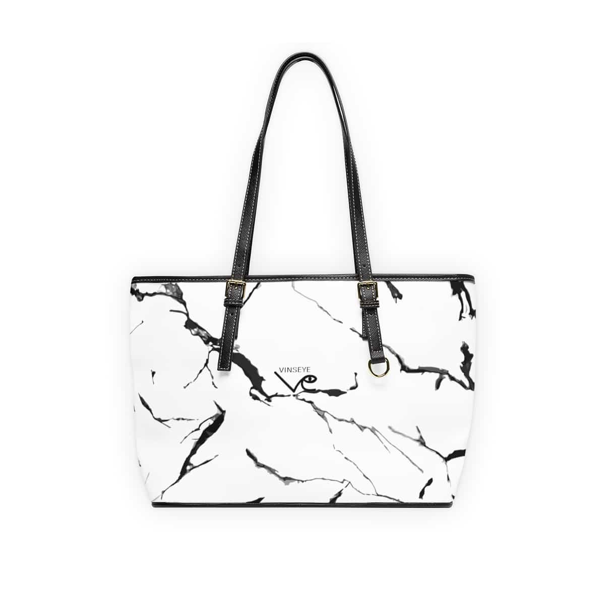 Cabas cuir blanc marbré Vinseye-influensse
