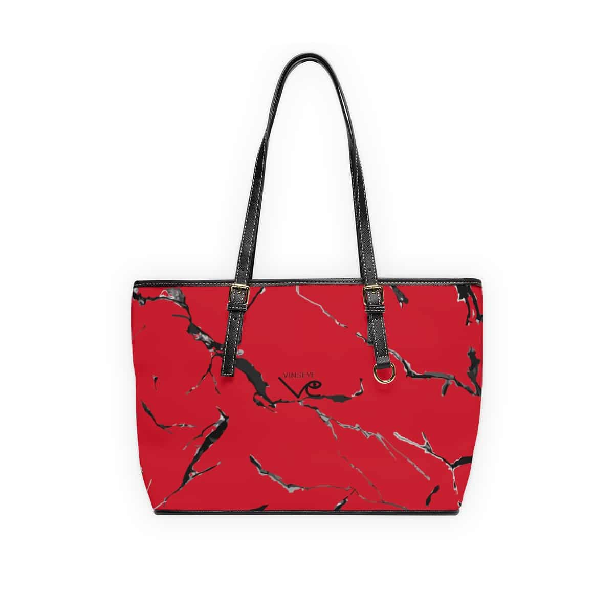 Cabas cuir rouge foncé marbré Vinseye-influensse