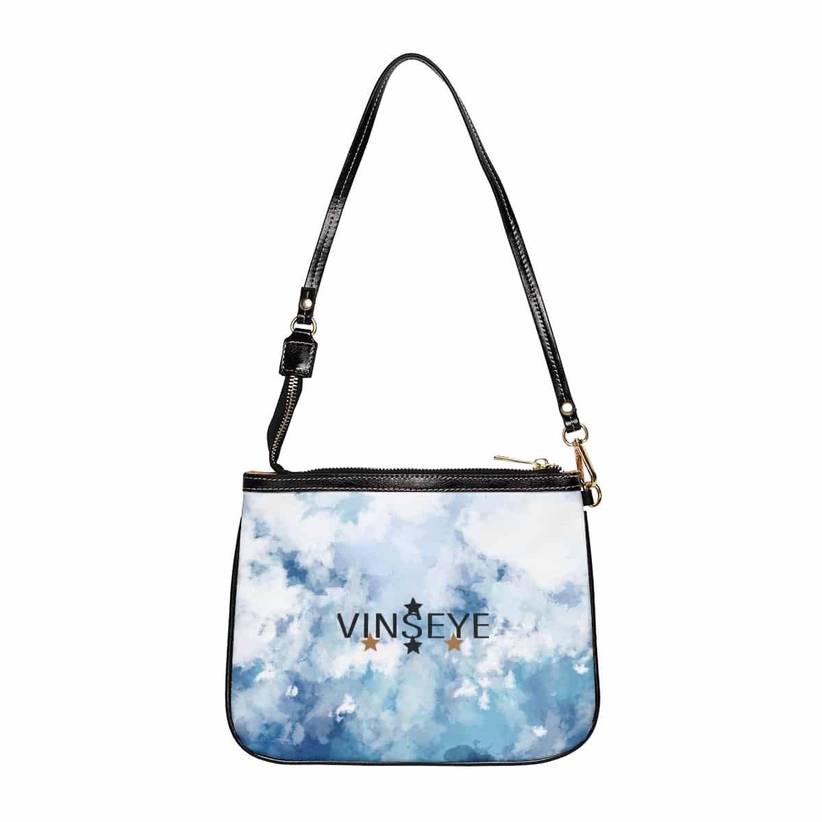 Sac à bandoulière cuir watercolor bleu clair Star Vinseye-influensse