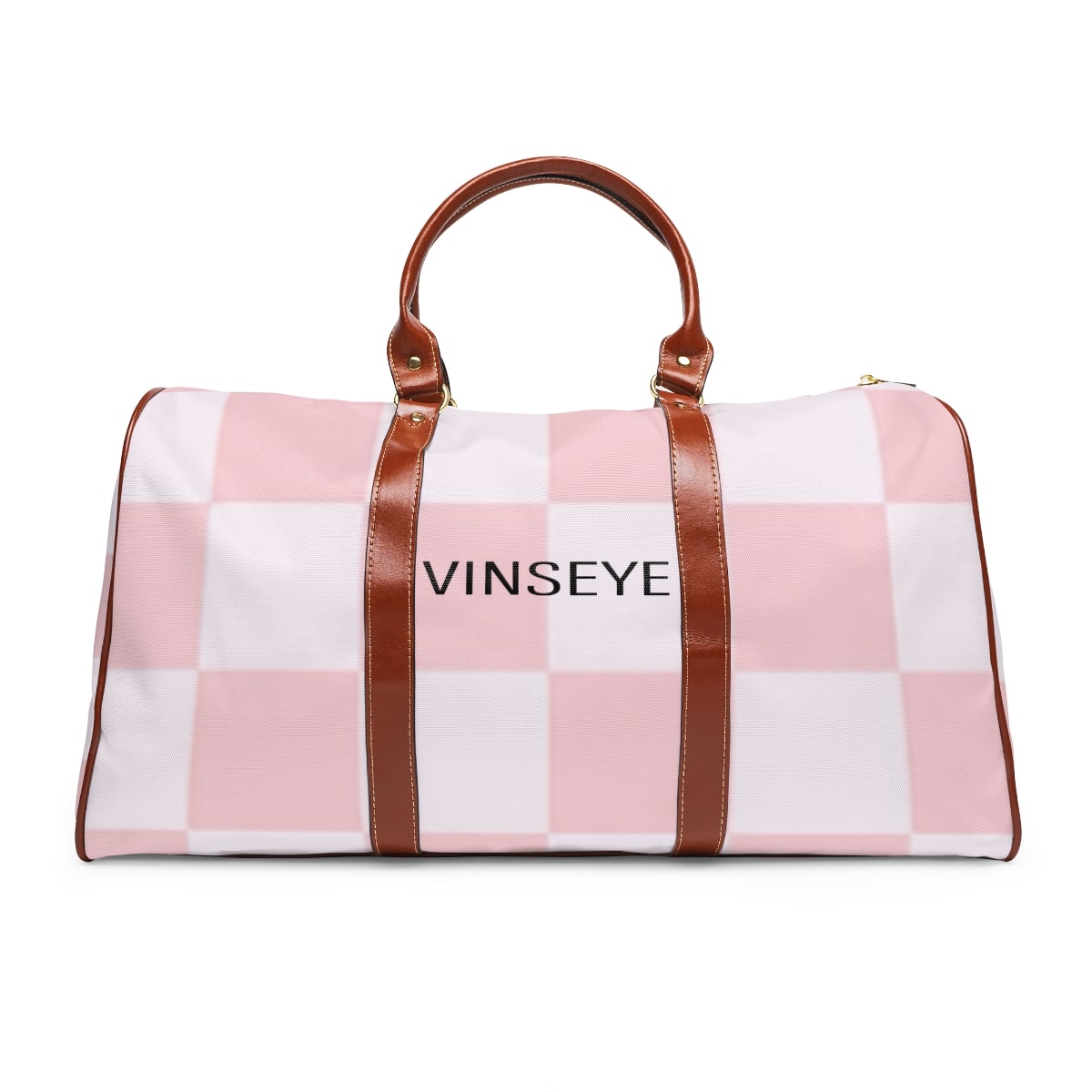 Sac de voyage lady cuir damier rose Vinseye-influensse