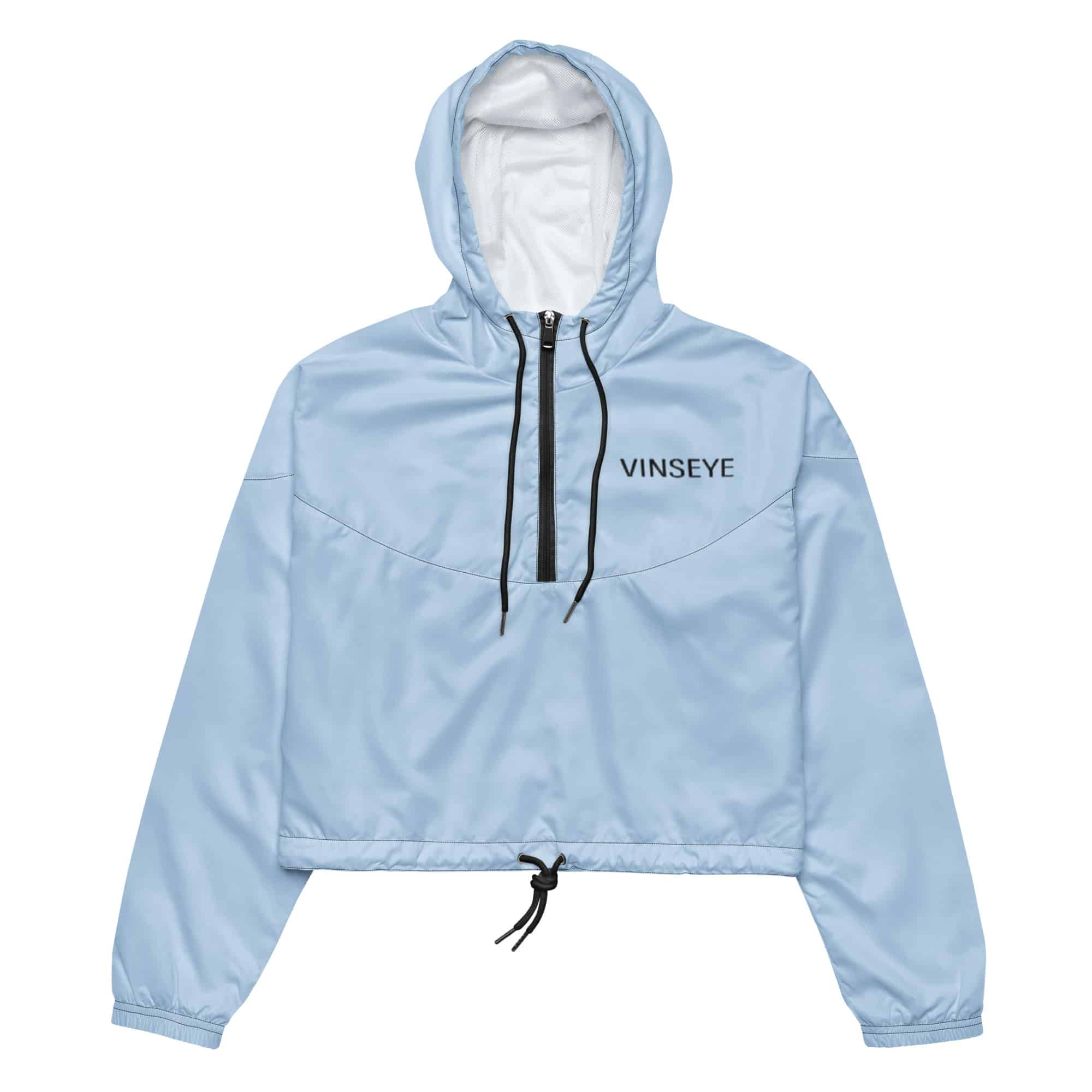 Coupe vent à capuche cropped pattens blue Vinseye-influensse
