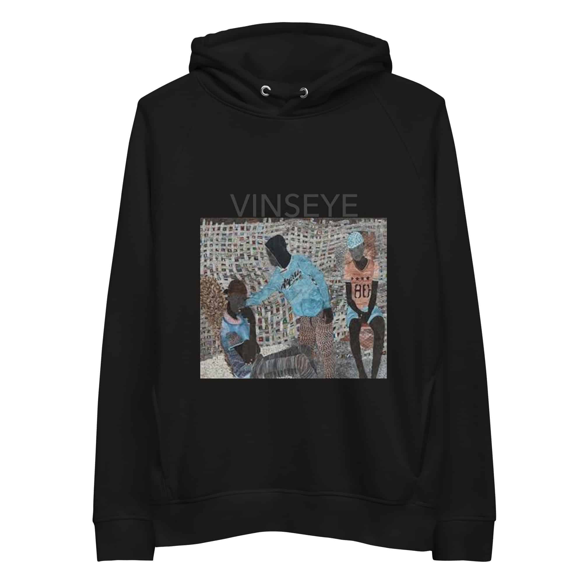 Sweat à capuche écolo palabre noir Vinseye-influensse
