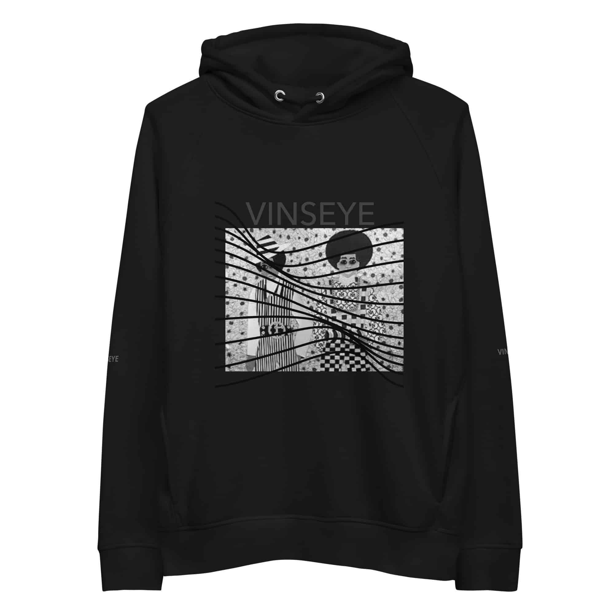 Sweat à capuche écolo Afro style noir Vinseye-influensse