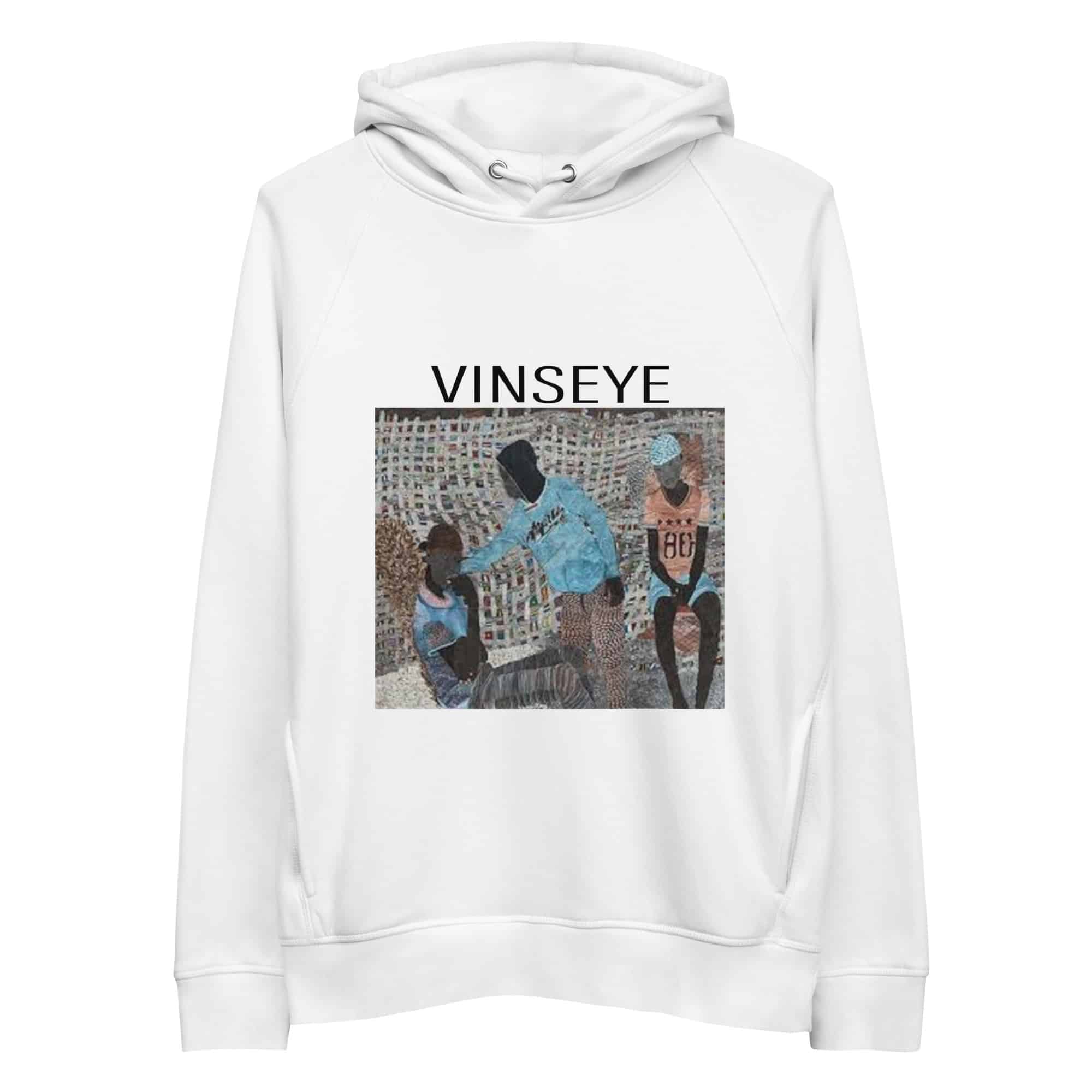 Sweat à capuche écolo palabre blanc Vinseye-influensse