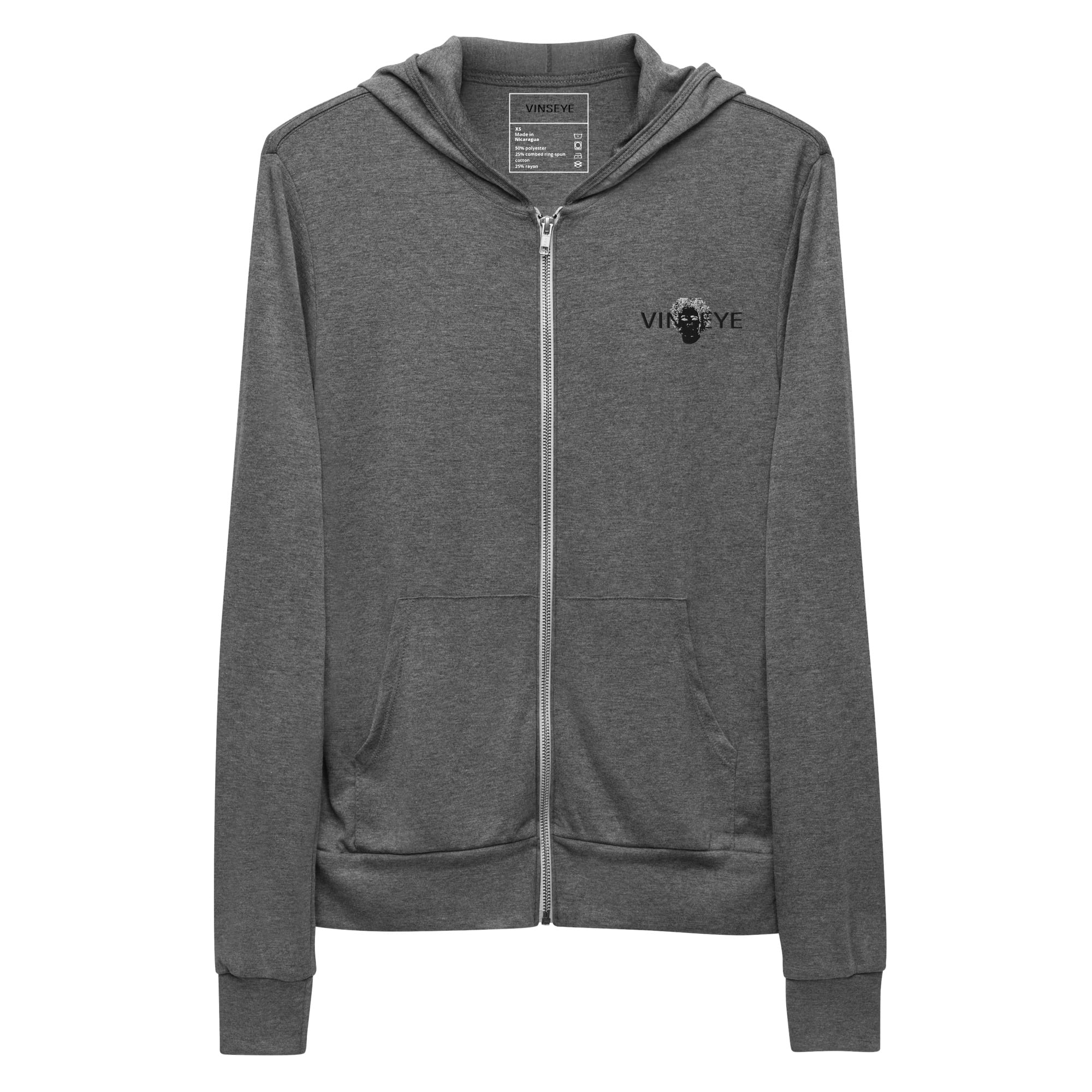 Sweat à capuche léger black face gris Vinseye-influensse