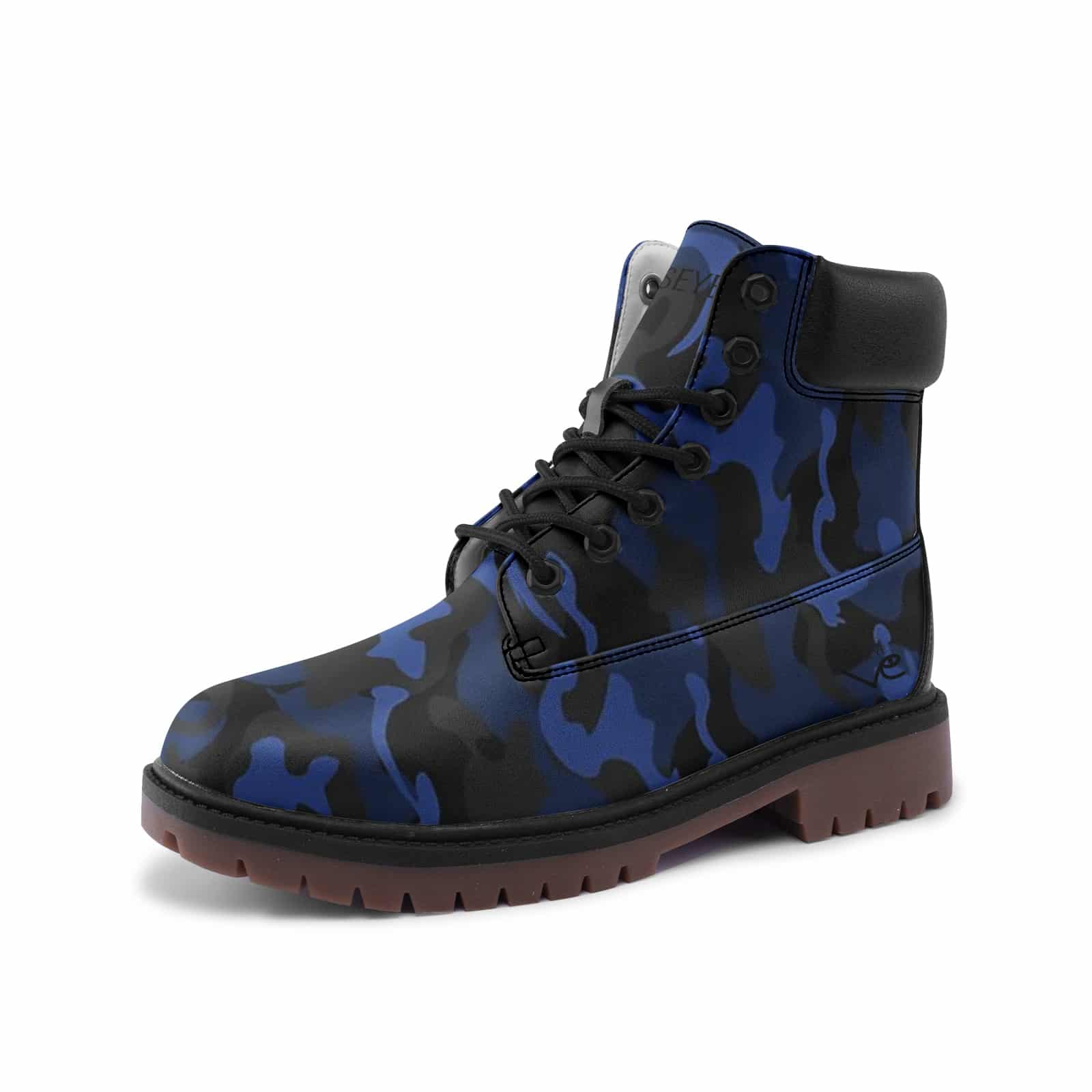 Bottes Cuir Premium microfibre Chukka Camo bleu Vinseye-influensse