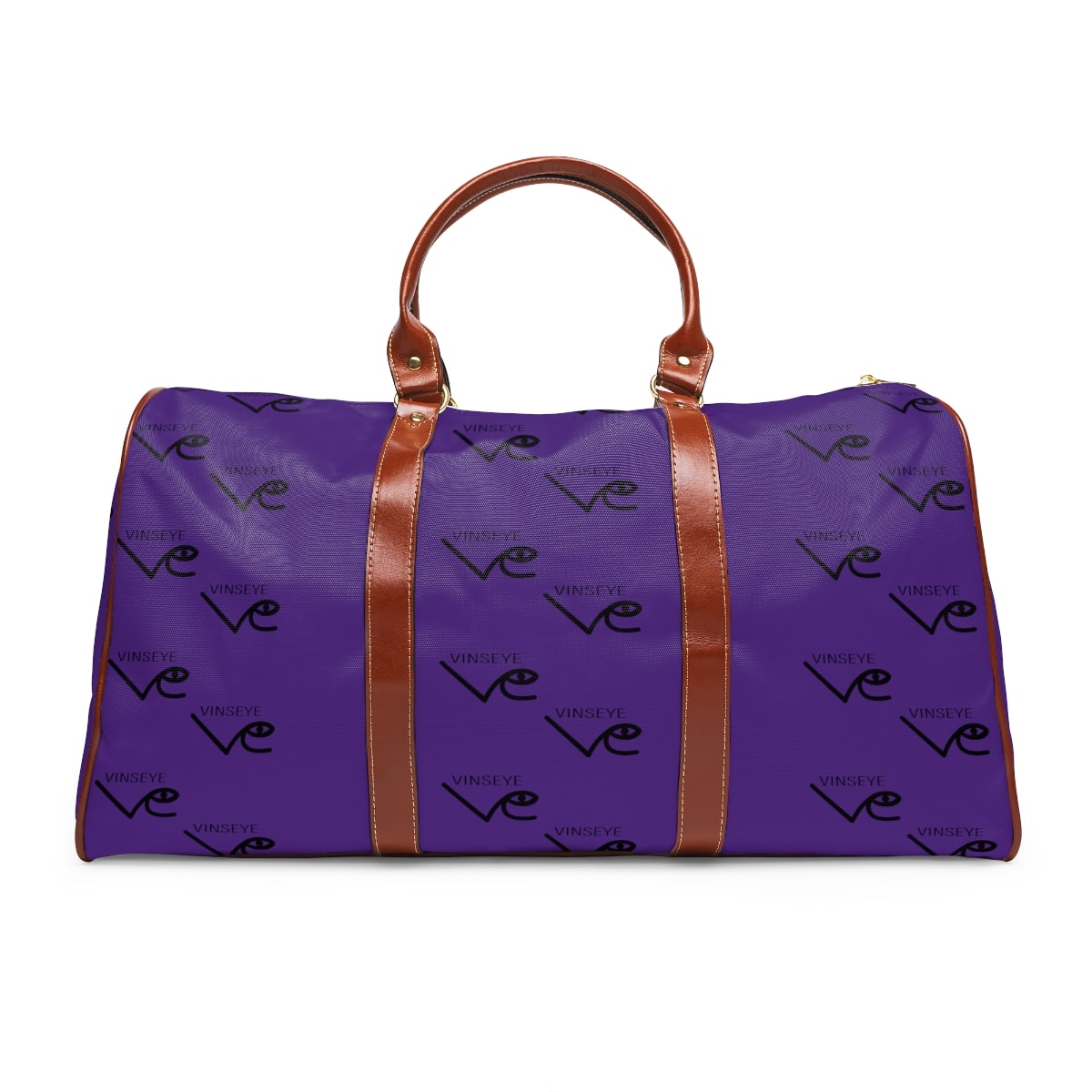 Sac de voyage cuir violet foncé monogram noir Vinseye-influensse