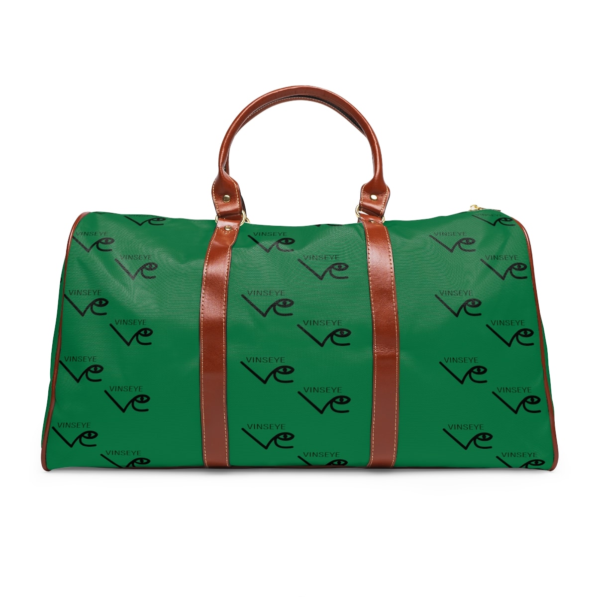 Sac de voyage cuir vert foncé monogram noir Vinseye-influensse
