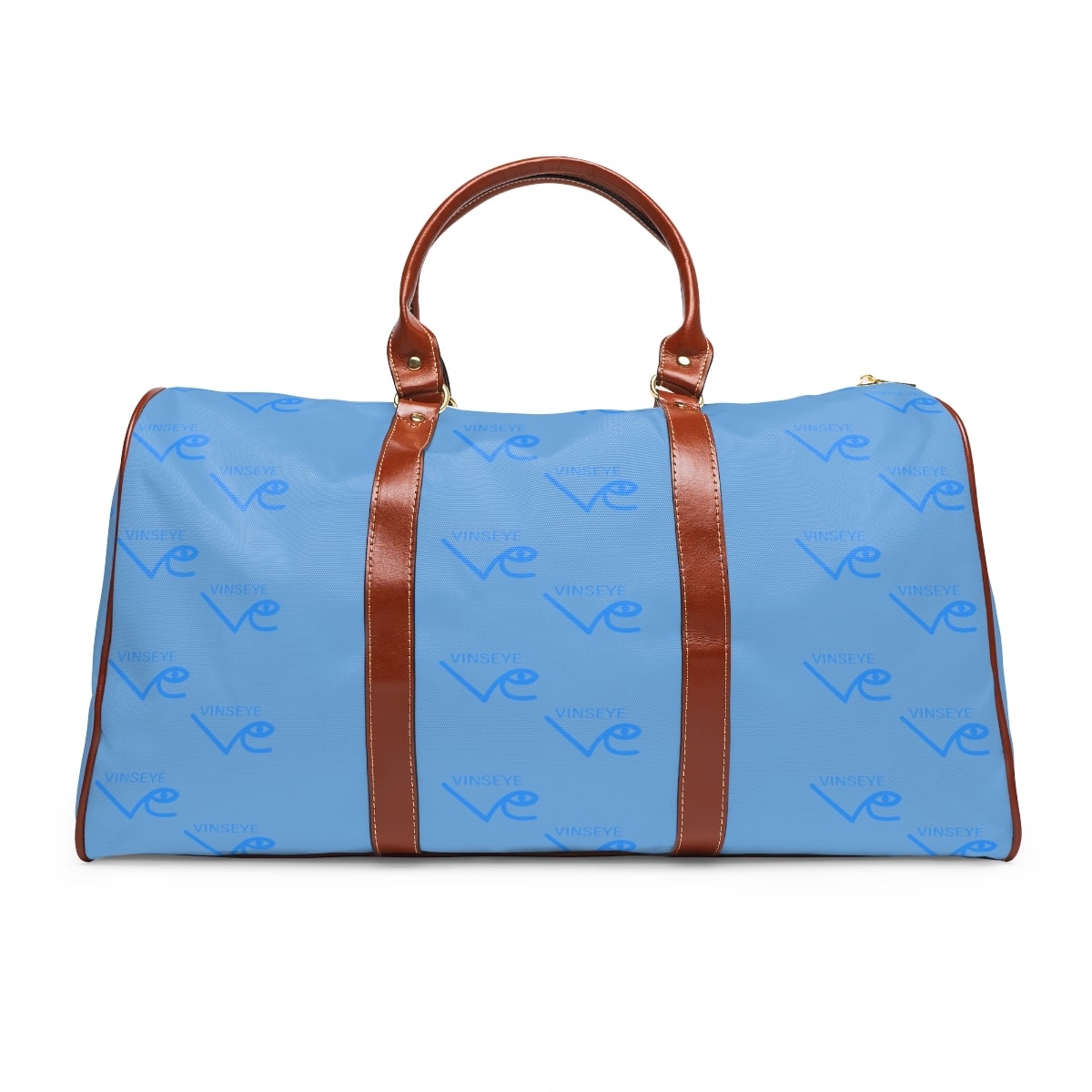 Sac de voyage cuir bleu clair monogram Vinseye-influensse