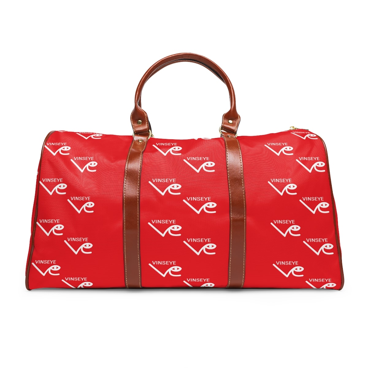 Sac de voyage cuir rouge monogram blanc Vinseye-influensse