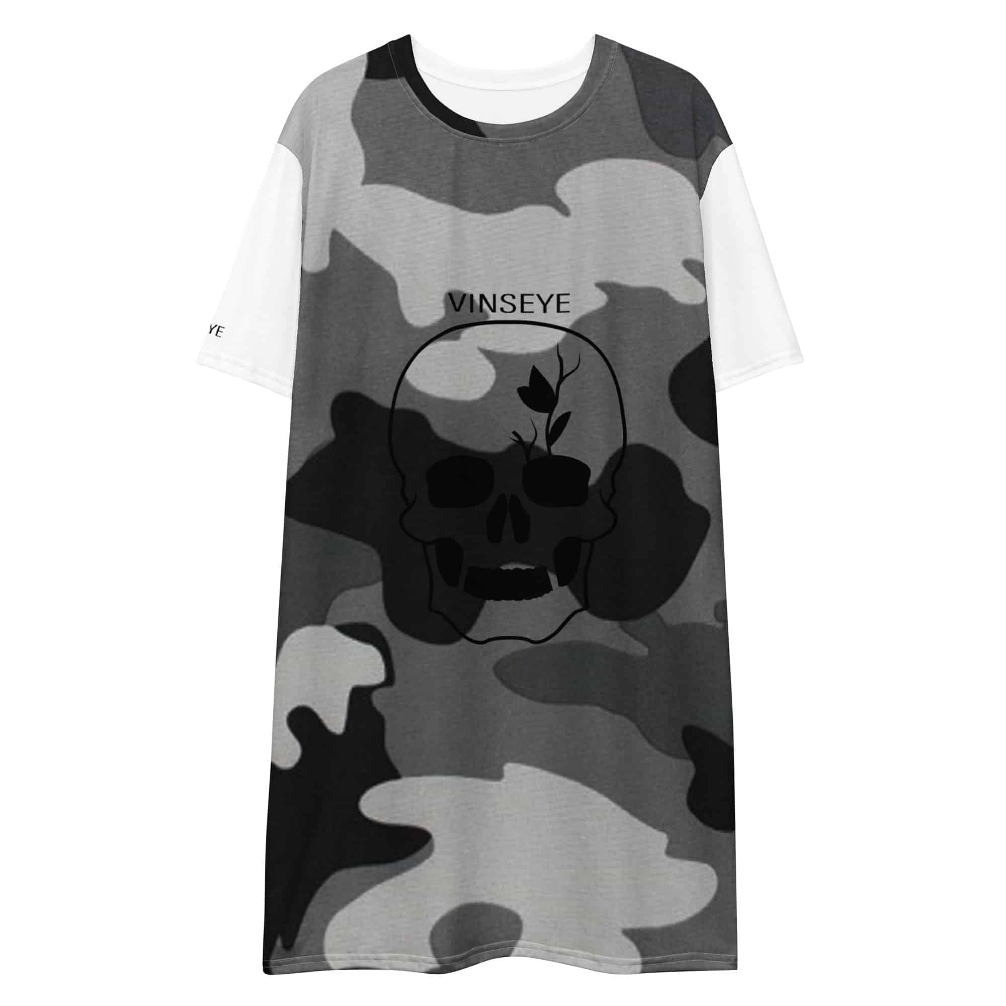 Tee robe ying yang biton camo gris Vinseye-influensse