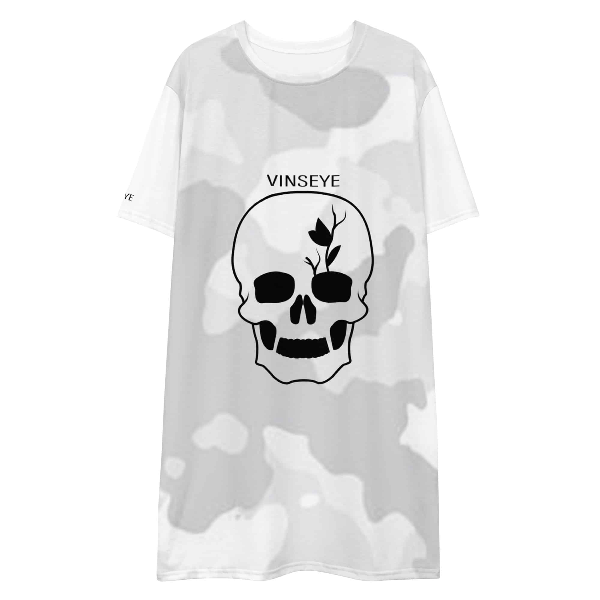 Tee robe ying yang biton camo blanc Vinseye-influensse
