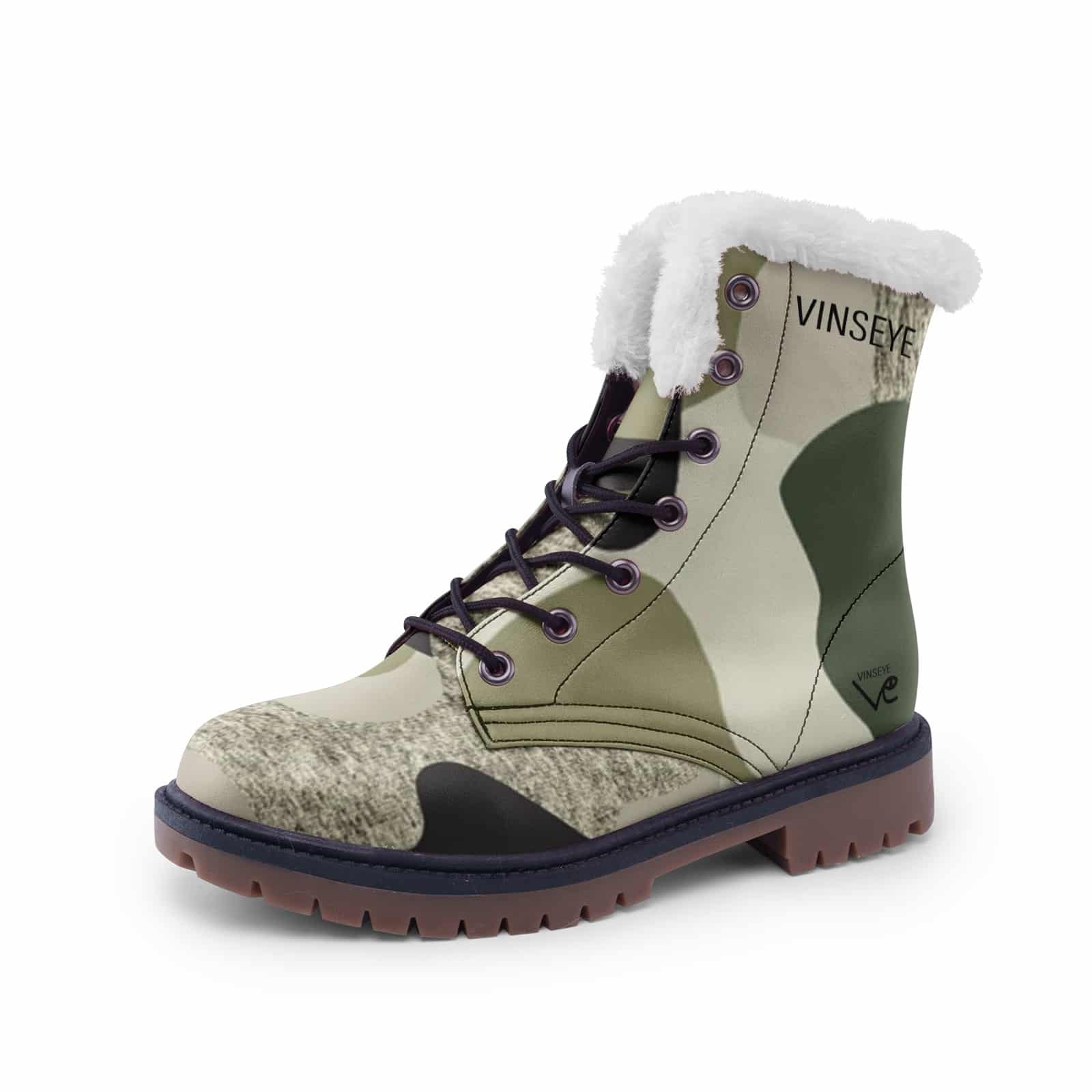 Bottes Hiver Chukka Comfort cuir Camo Army Vinseye-influensse