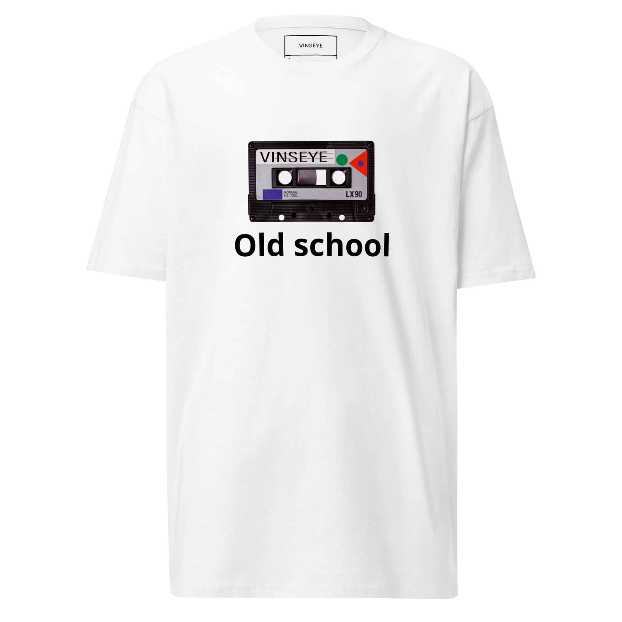 Tee old school tape blanc Vinseye-influensse