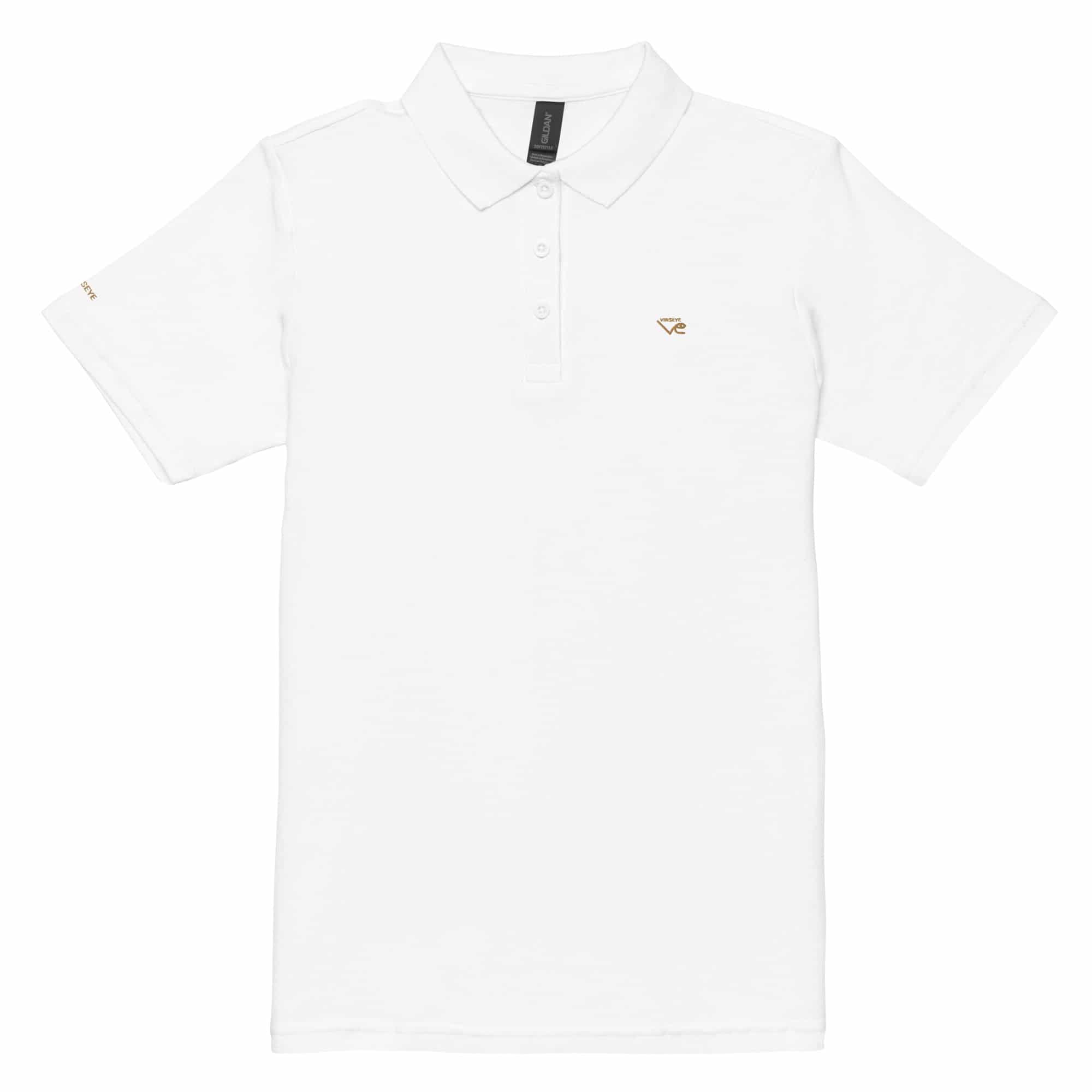 Polo piqué blanc old gold Vinseye-influensse
