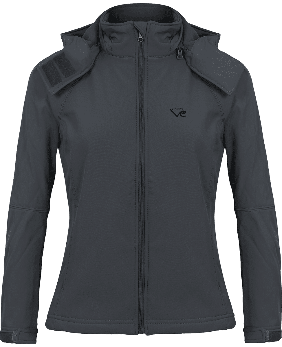 Veste Femme à capuche Softshell Dark grey Vinseye-influensse