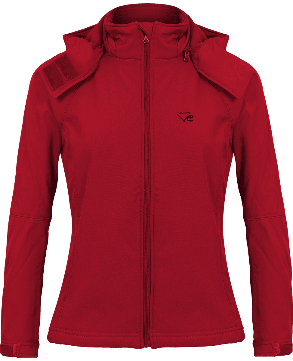 Veste Femme à capuche Softshell rouge Vinseye-influensse