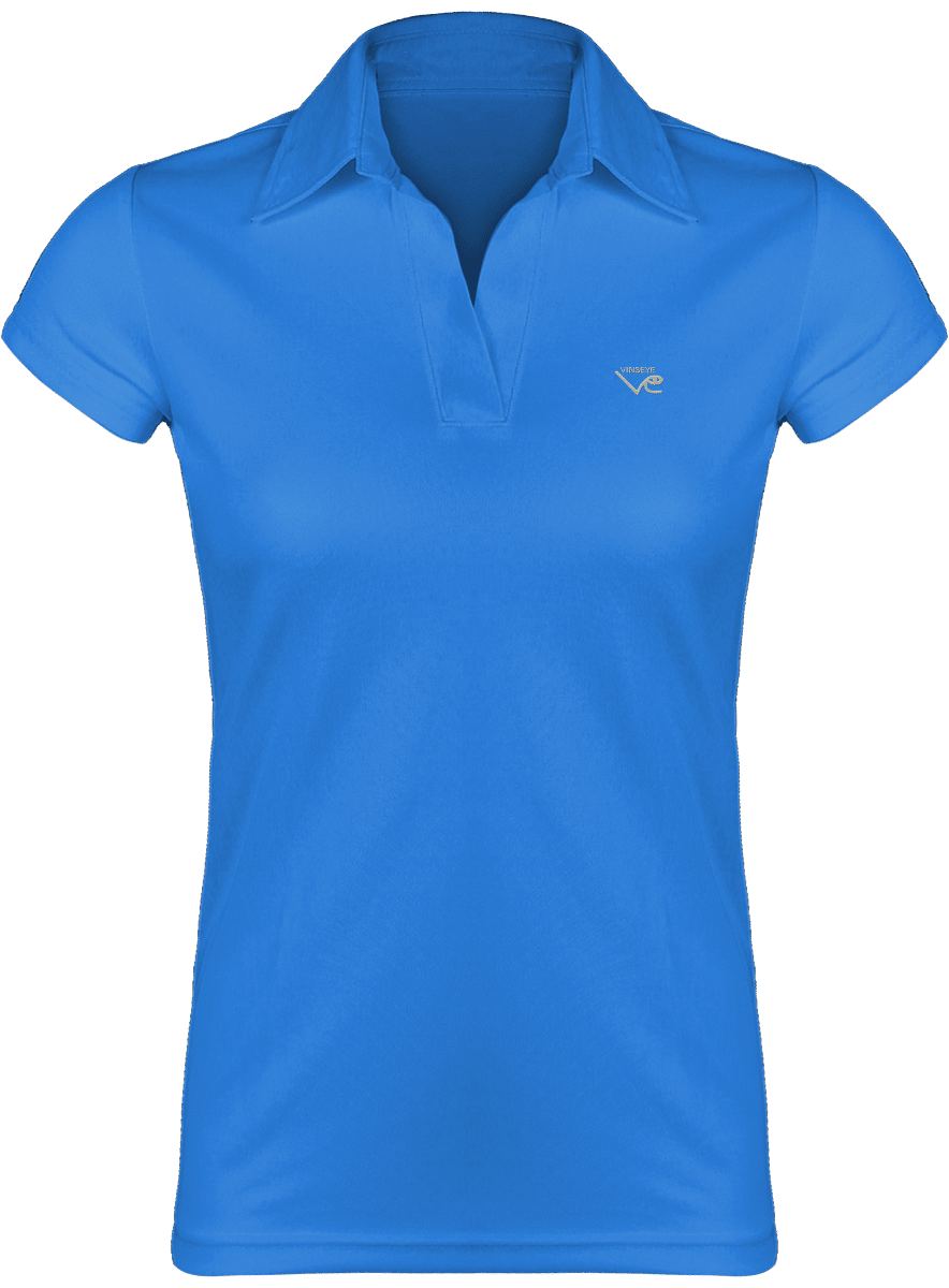 Polo Femme Sport Respirant Aqua blue Vinseye-influensse