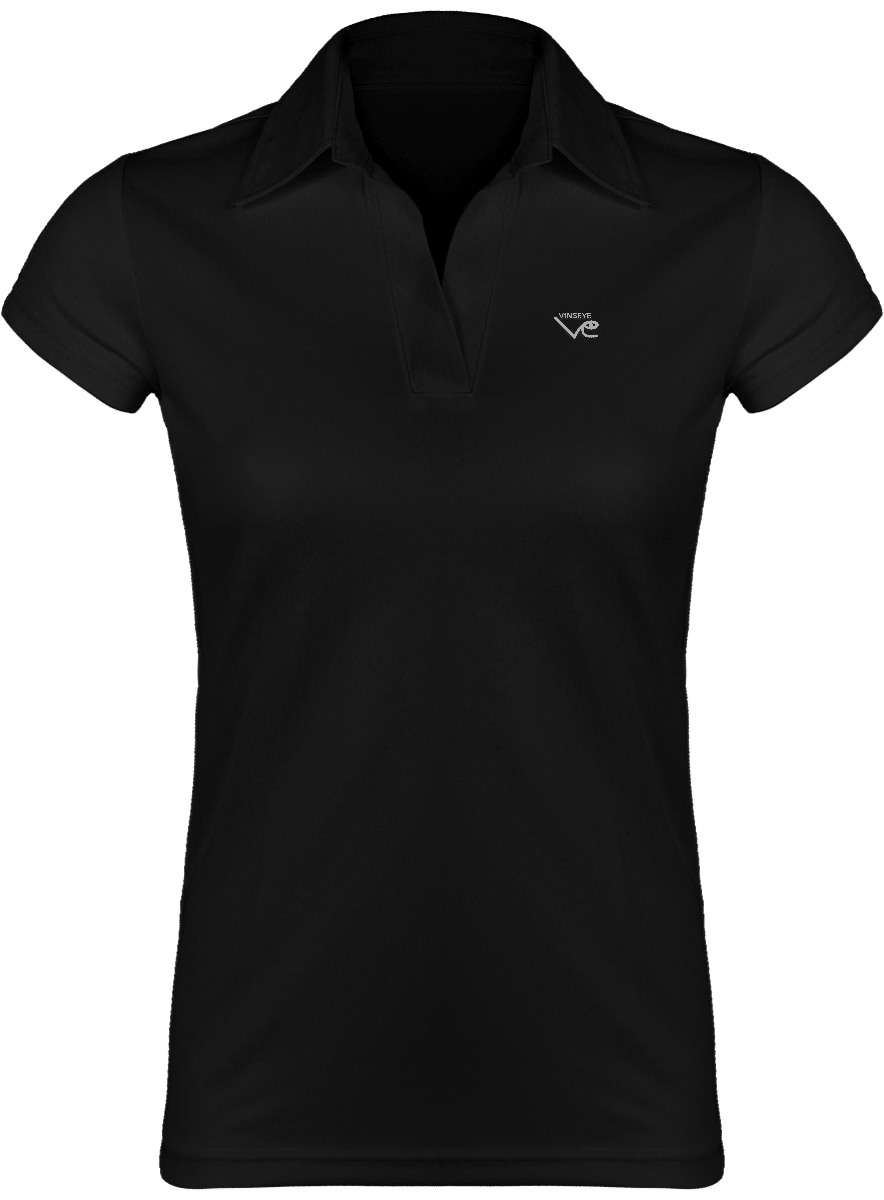 Polo Femme Sport Respirant noir Vinseye-influensse