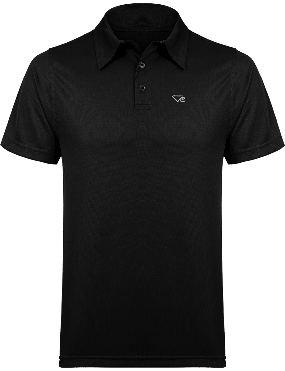 Polo Homme Sport Respirant noir Vinseye-influensse