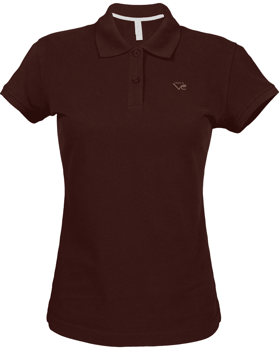Polo Femme coton piqué chocolat Vinseye-influensse