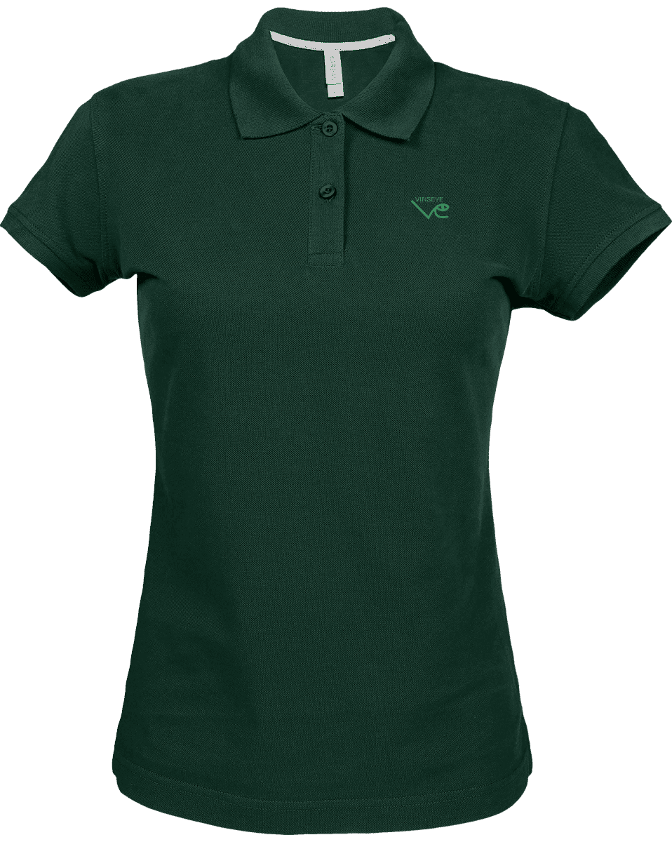 Polo Femme coton piqué Forest green Vinseye-influensse