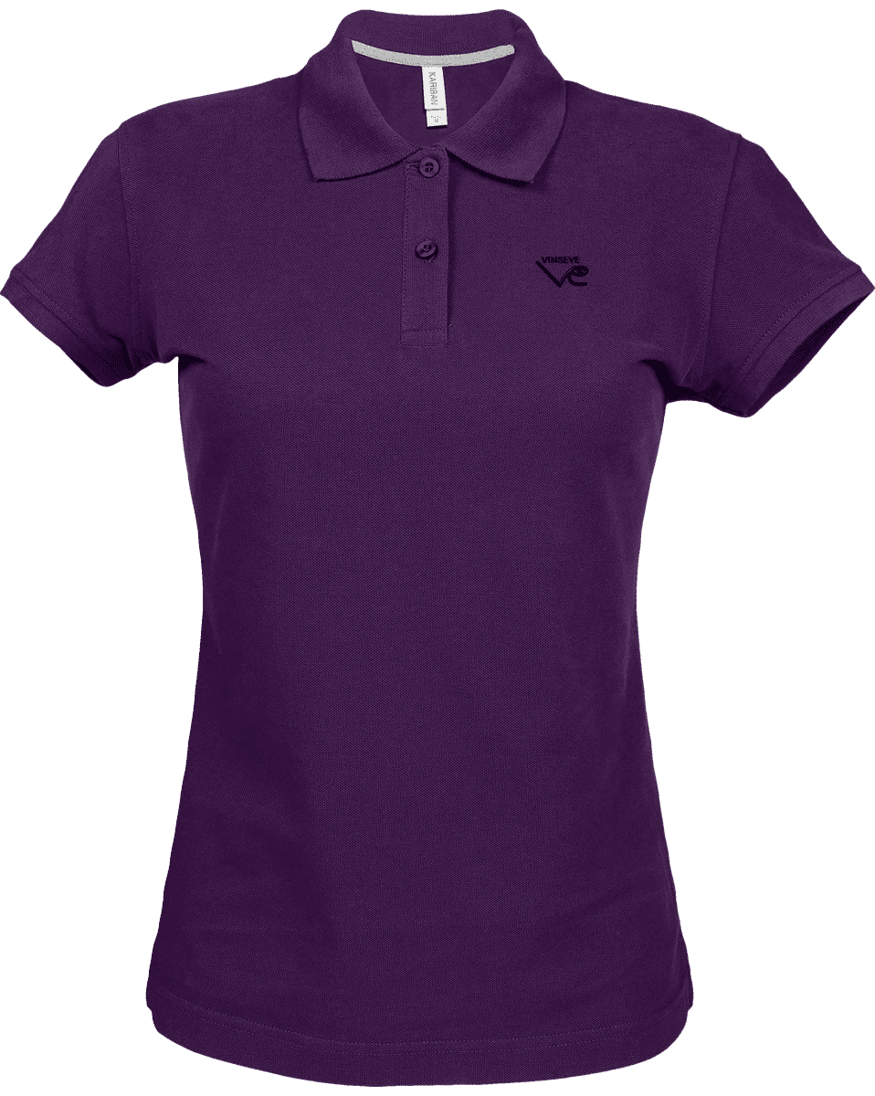 Polo Femme coton piqué purple Vinseye-influensse