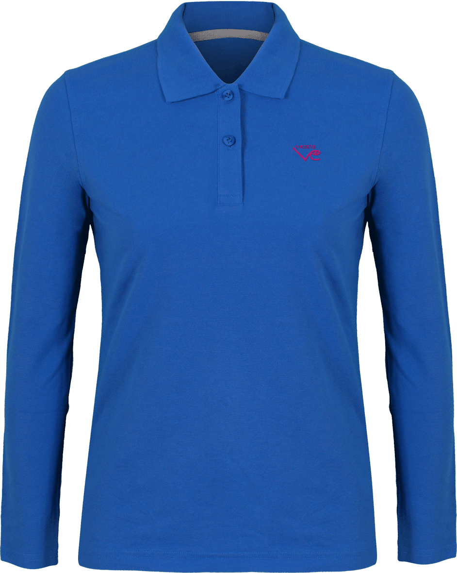 Polo manches longues Light royal blue Vinseye-influensse