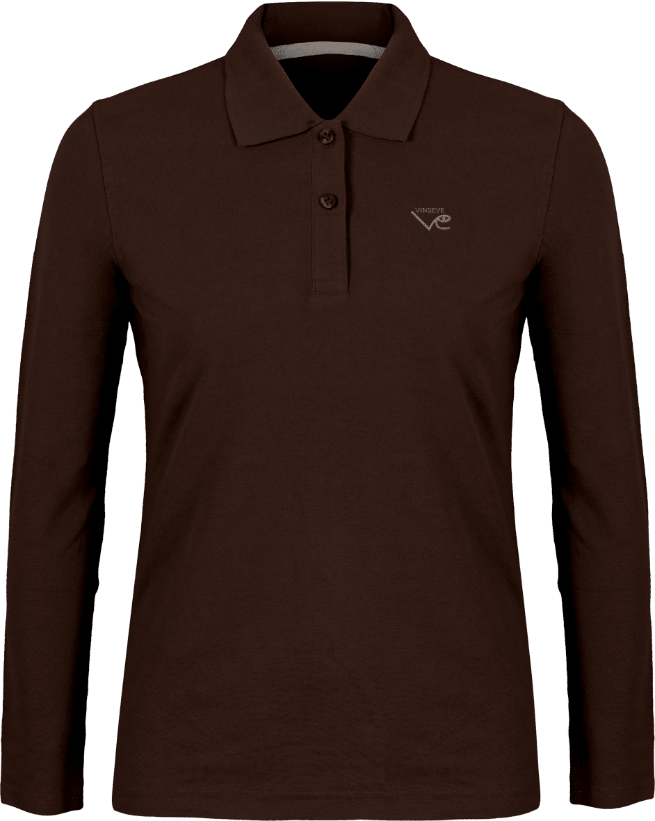 Polo manches longues chocolat Vinseye-influensse