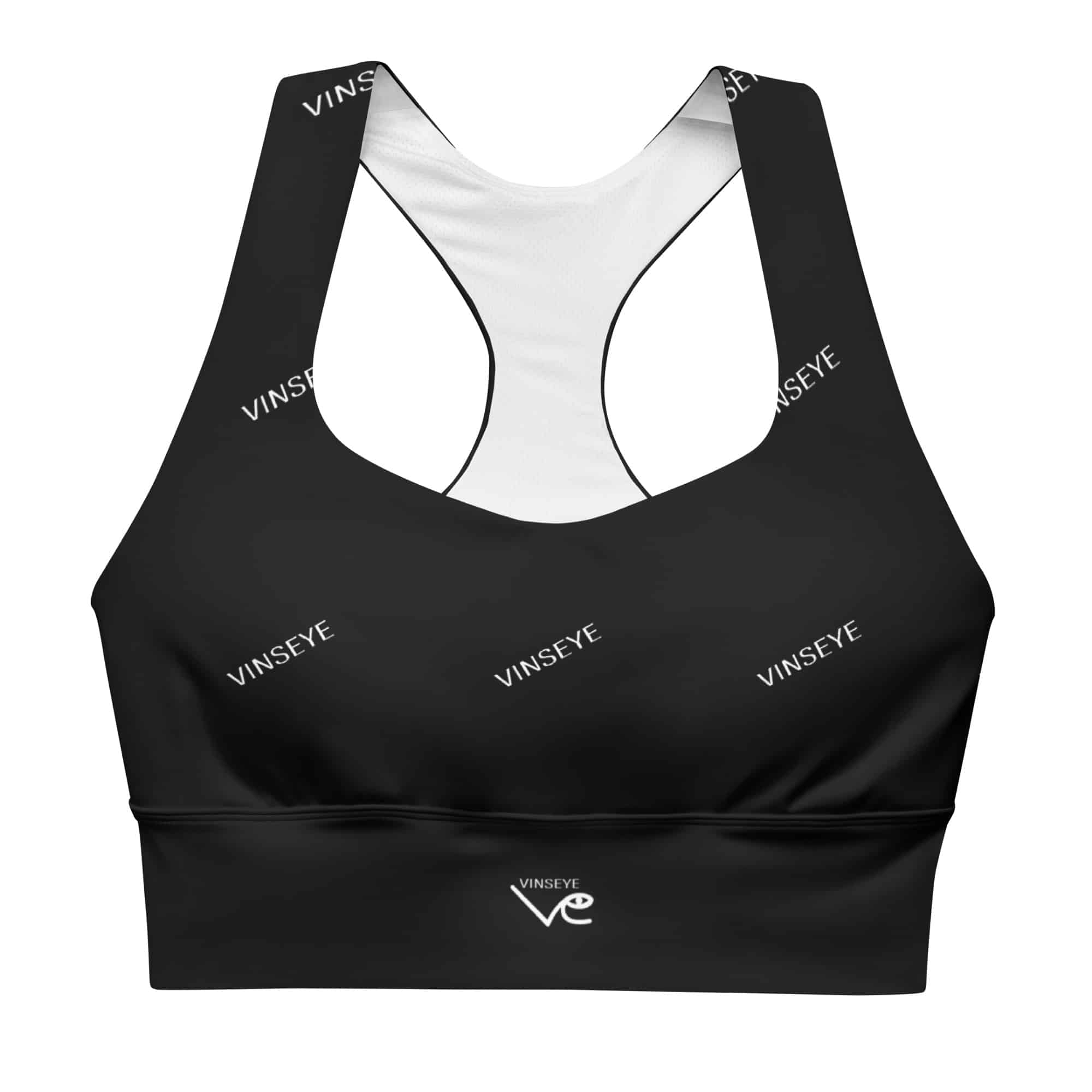 Brassière de sport longue monogram noir Vinseye-influensse