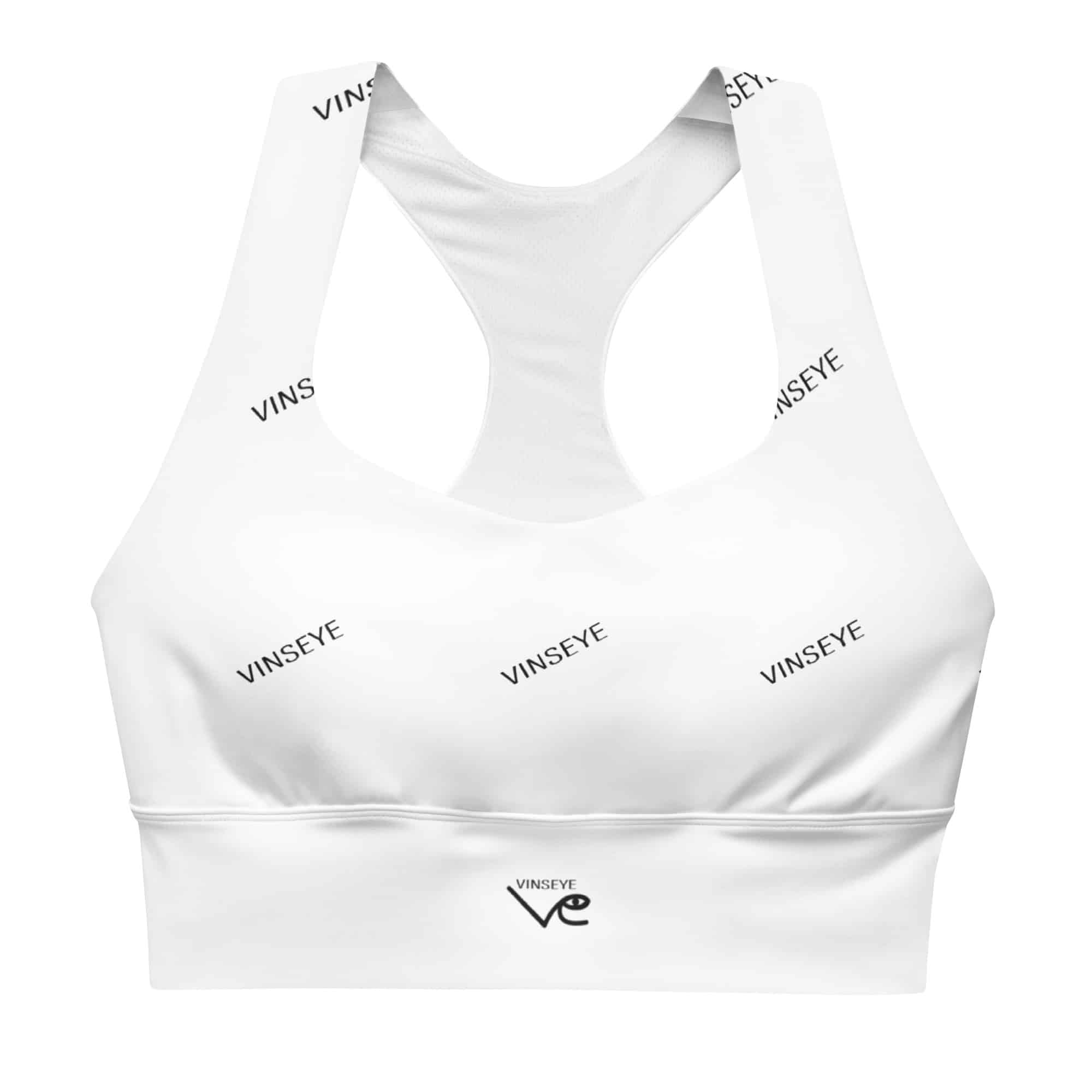 Brassière de sport longue monogram blanc Vinseye-influensse