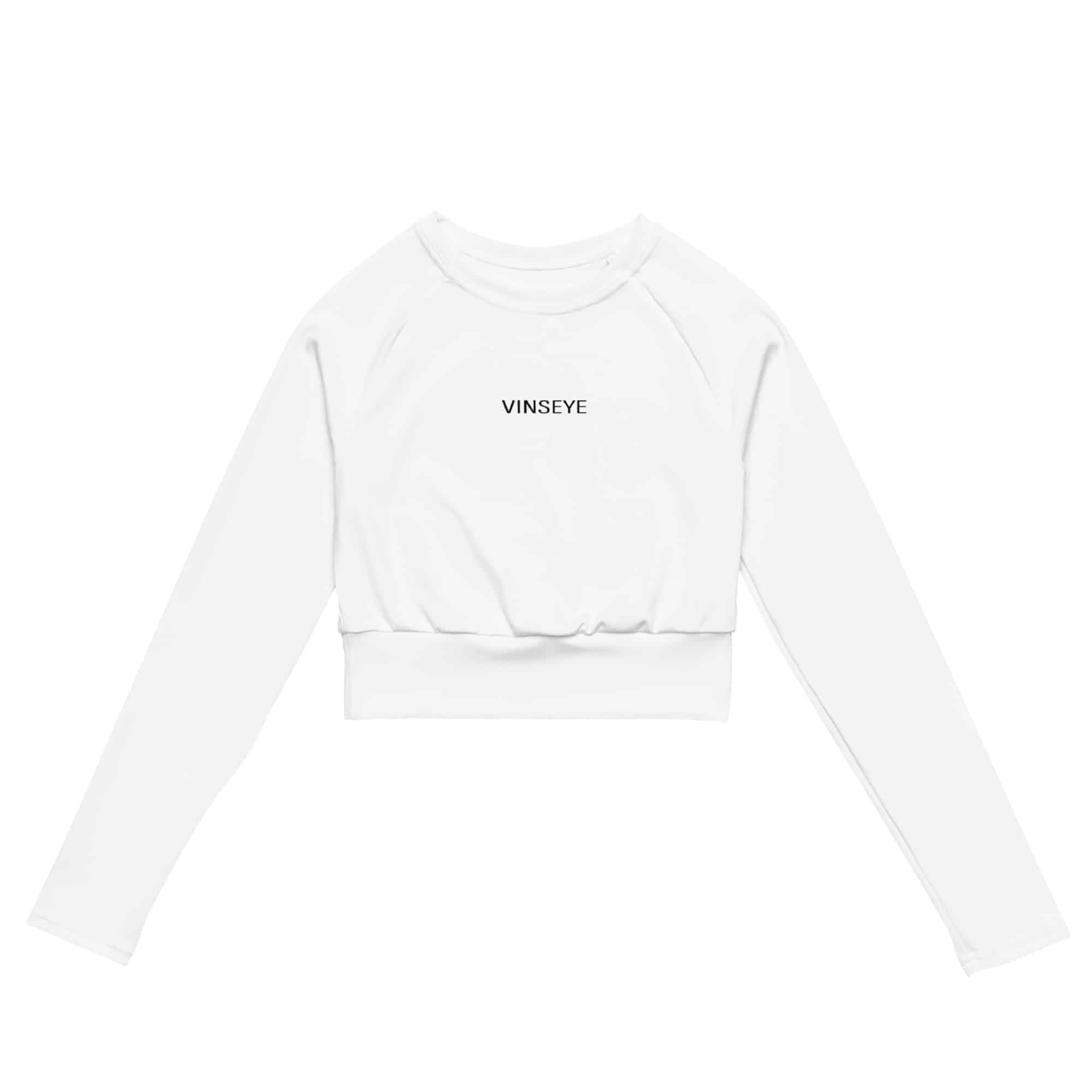 Crop top manches longues blanc Vinseye-influensse