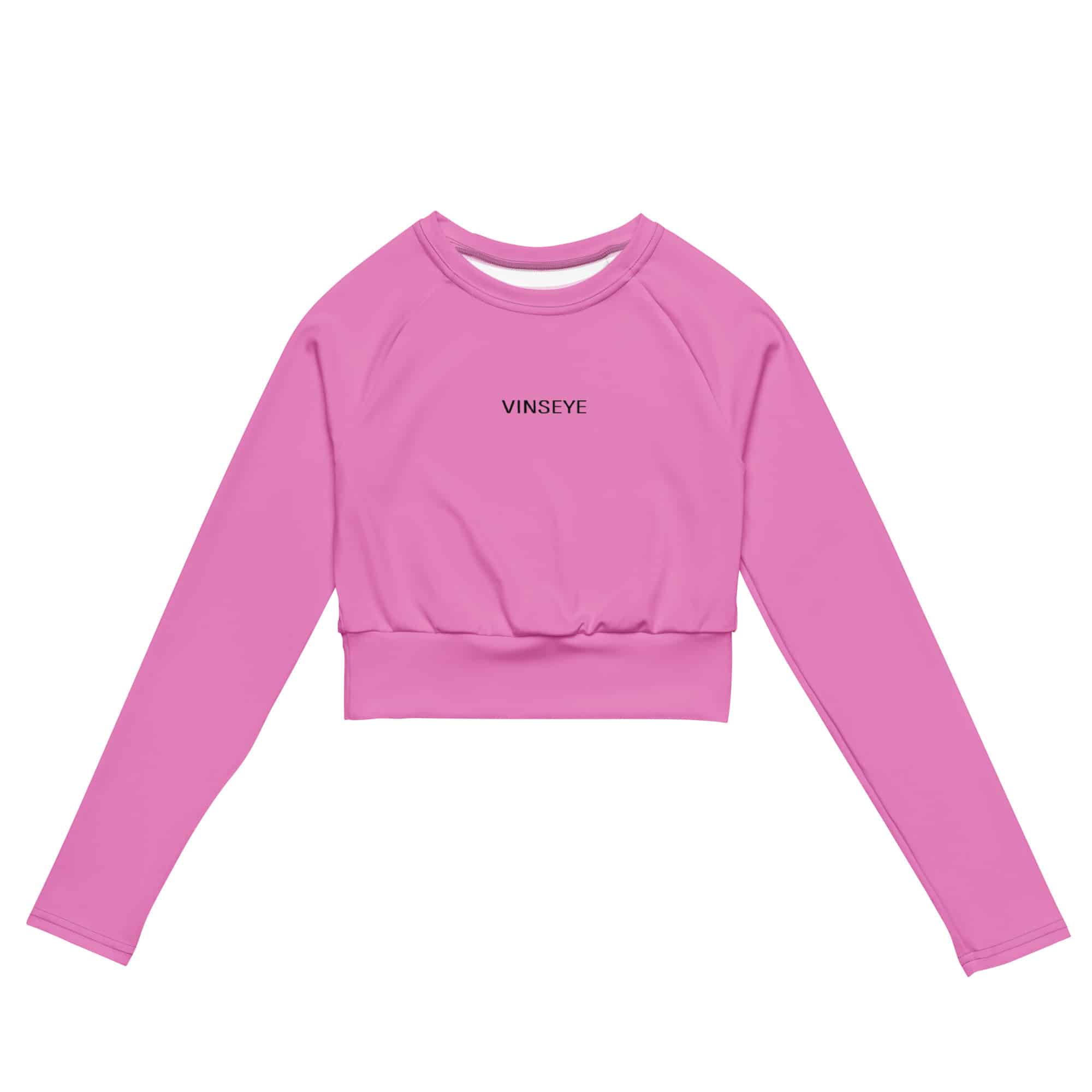 Crop top manches longues rose lavande Vinseye-influensse