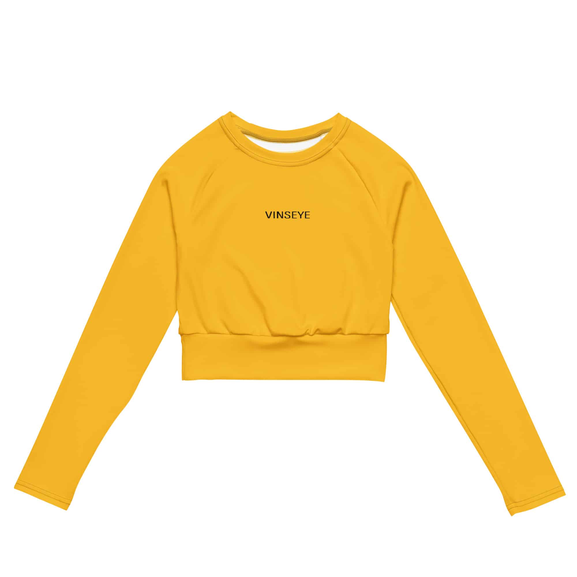 Crop top manches longues jaune Vinseye-influensse