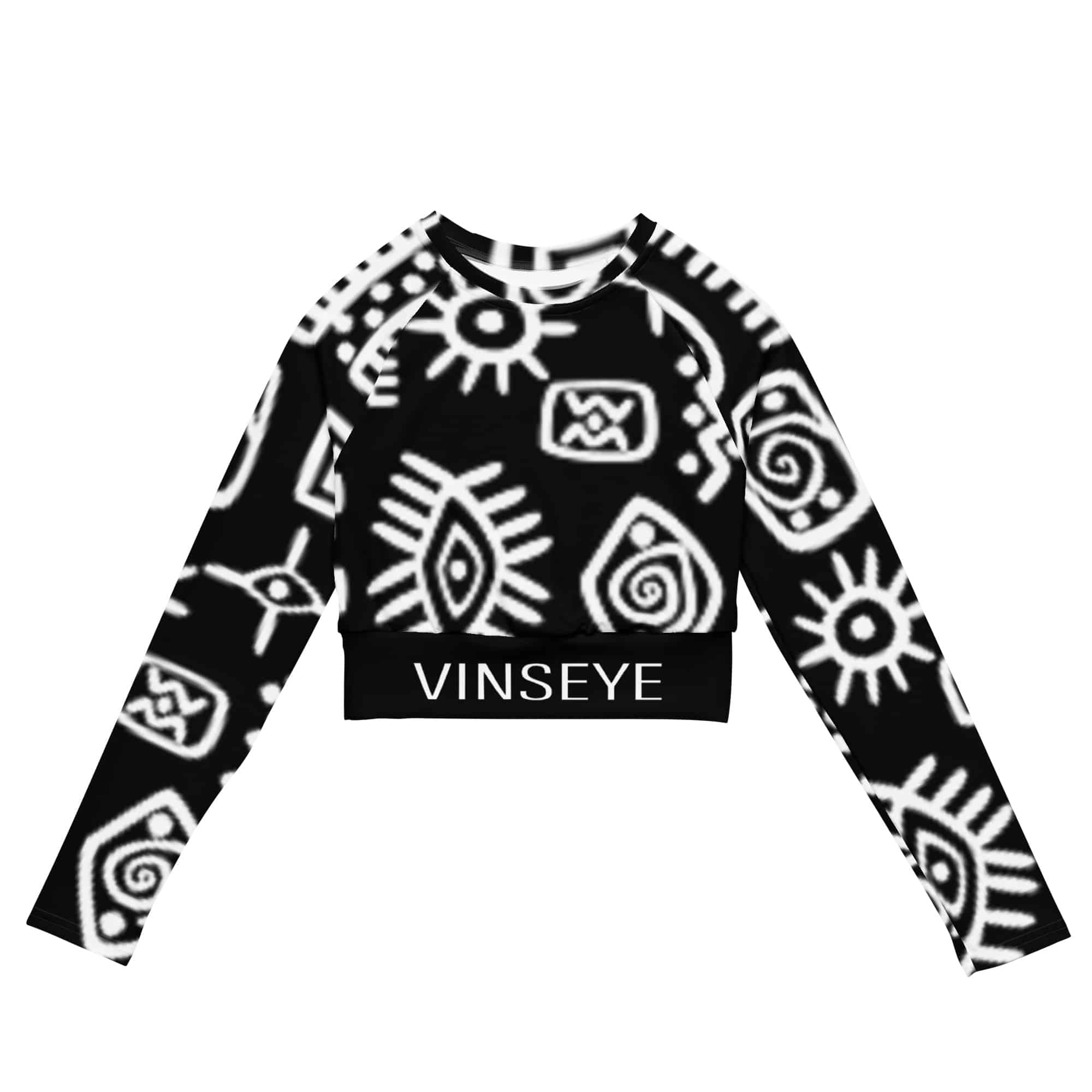 Crop top manches longues art Afrika Vinseye-influensse