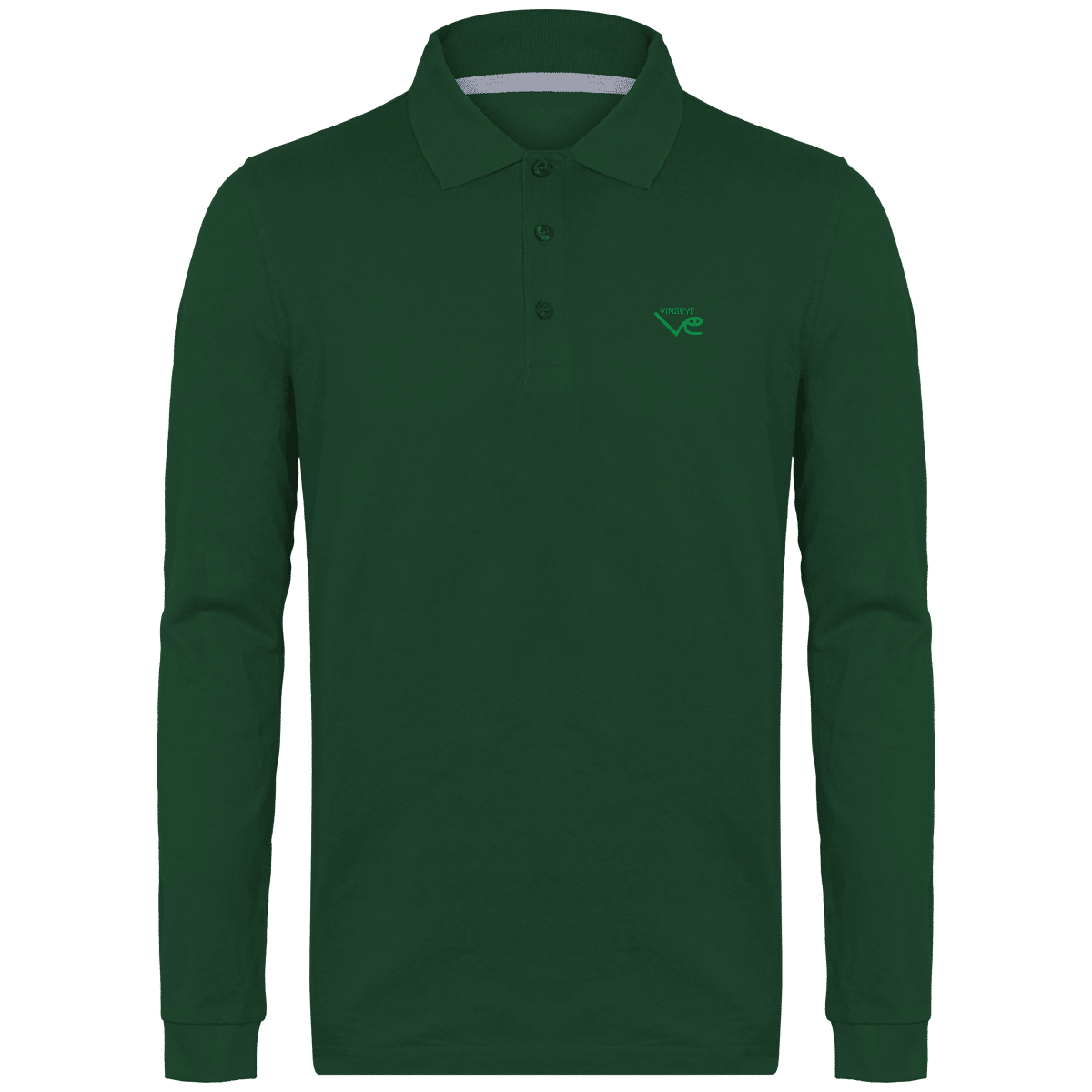 Polo Homme manches longues Forest green Vinseye-influensse