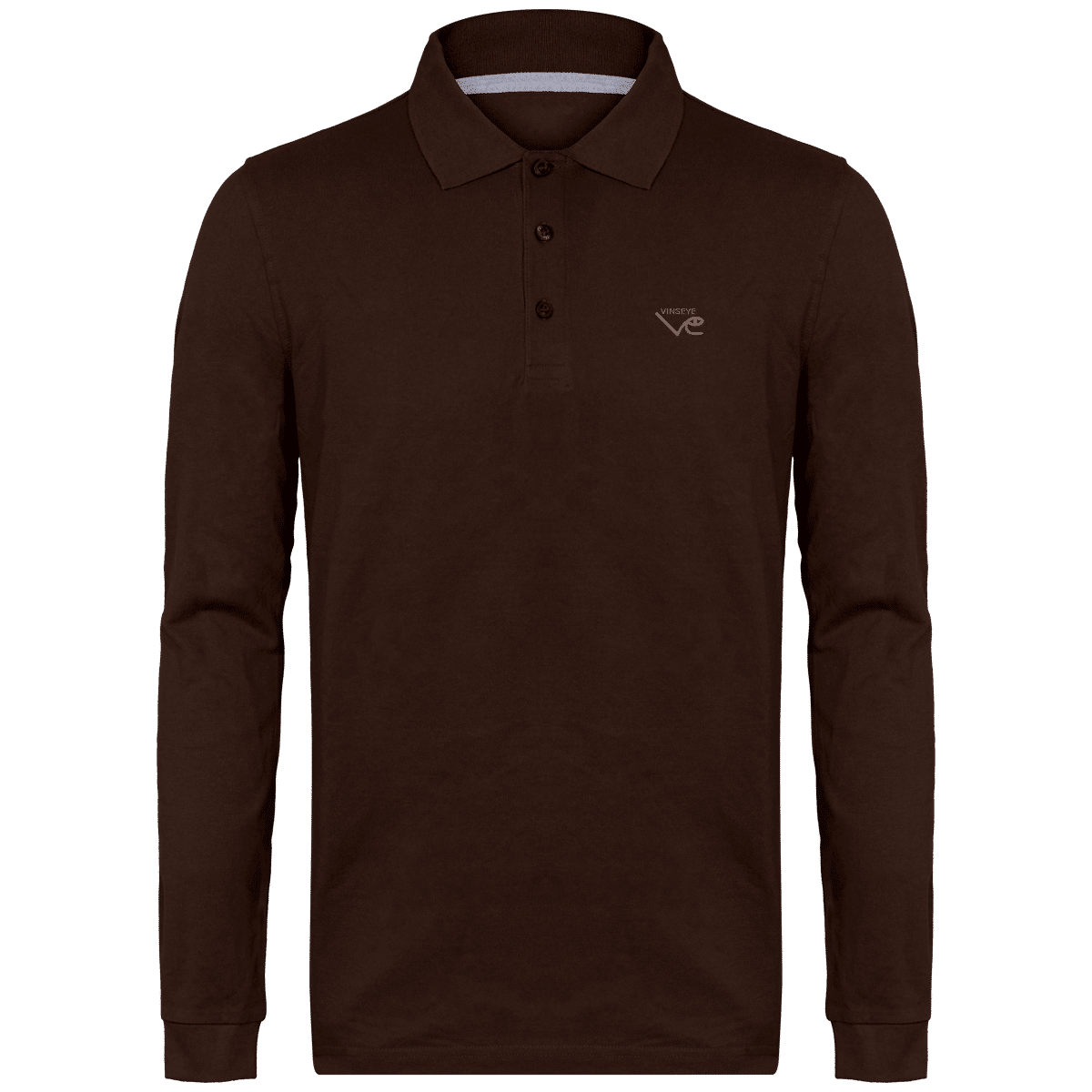 Polo Homme manches longues chocolat Vinseye-influensse